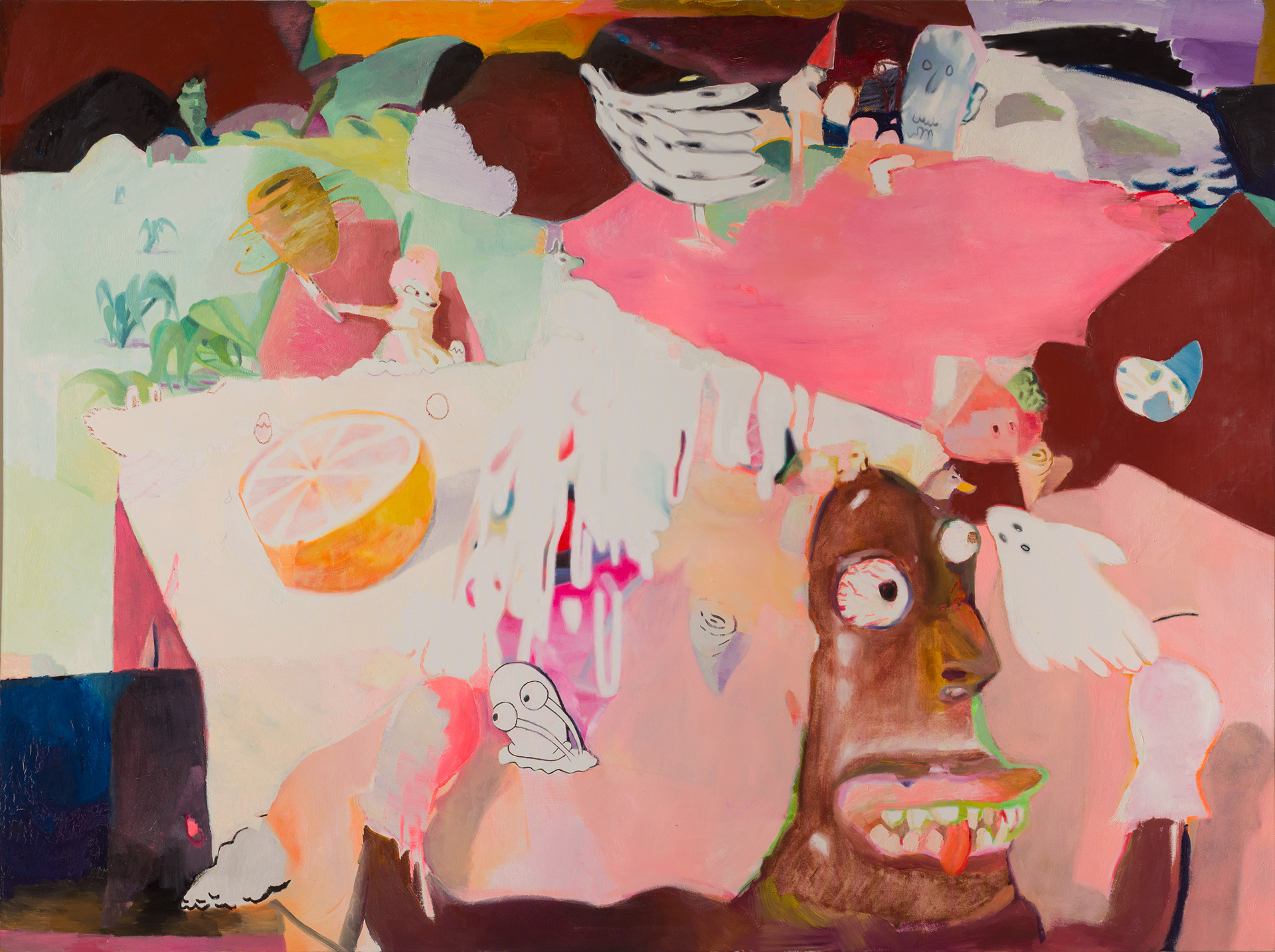 Boxe, 2018, huile sur toile, 140 x 200 cm