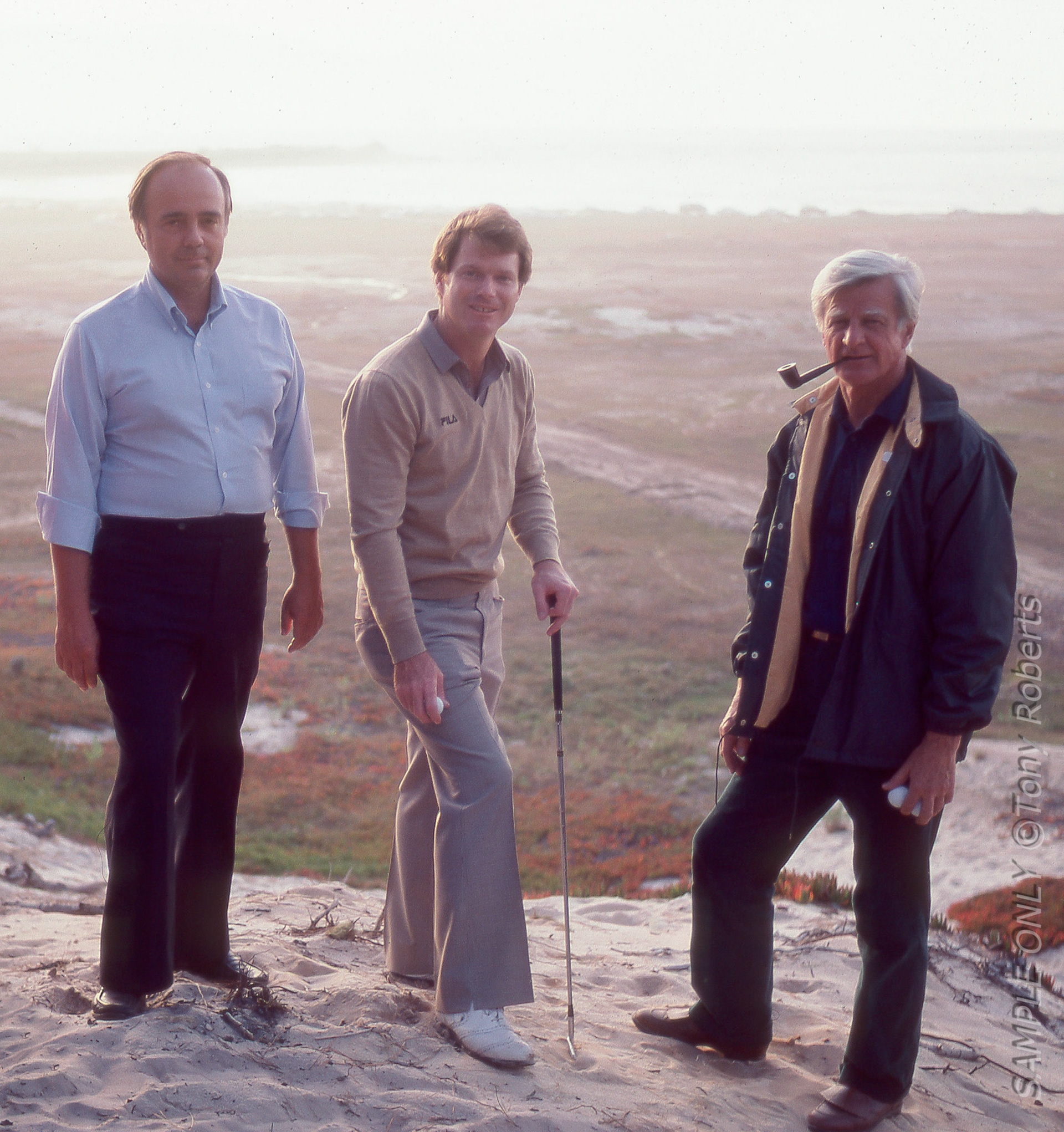 Bob Jones, Tom Watson,  Sandy Tatum at Spanish Bay, 1984
