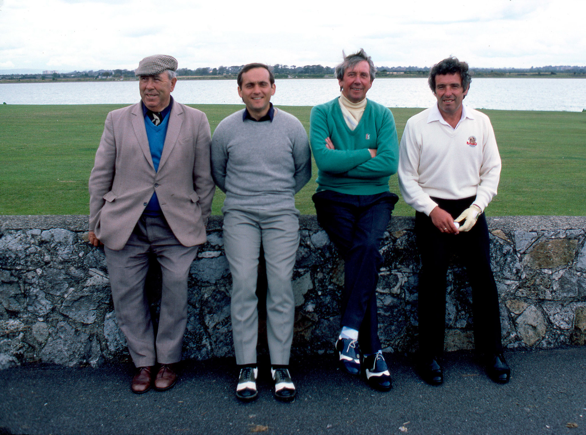 Harry Bradshaw, Peter Townsend, Joe Carr, Liam Higgins at Portmarnock, 1986