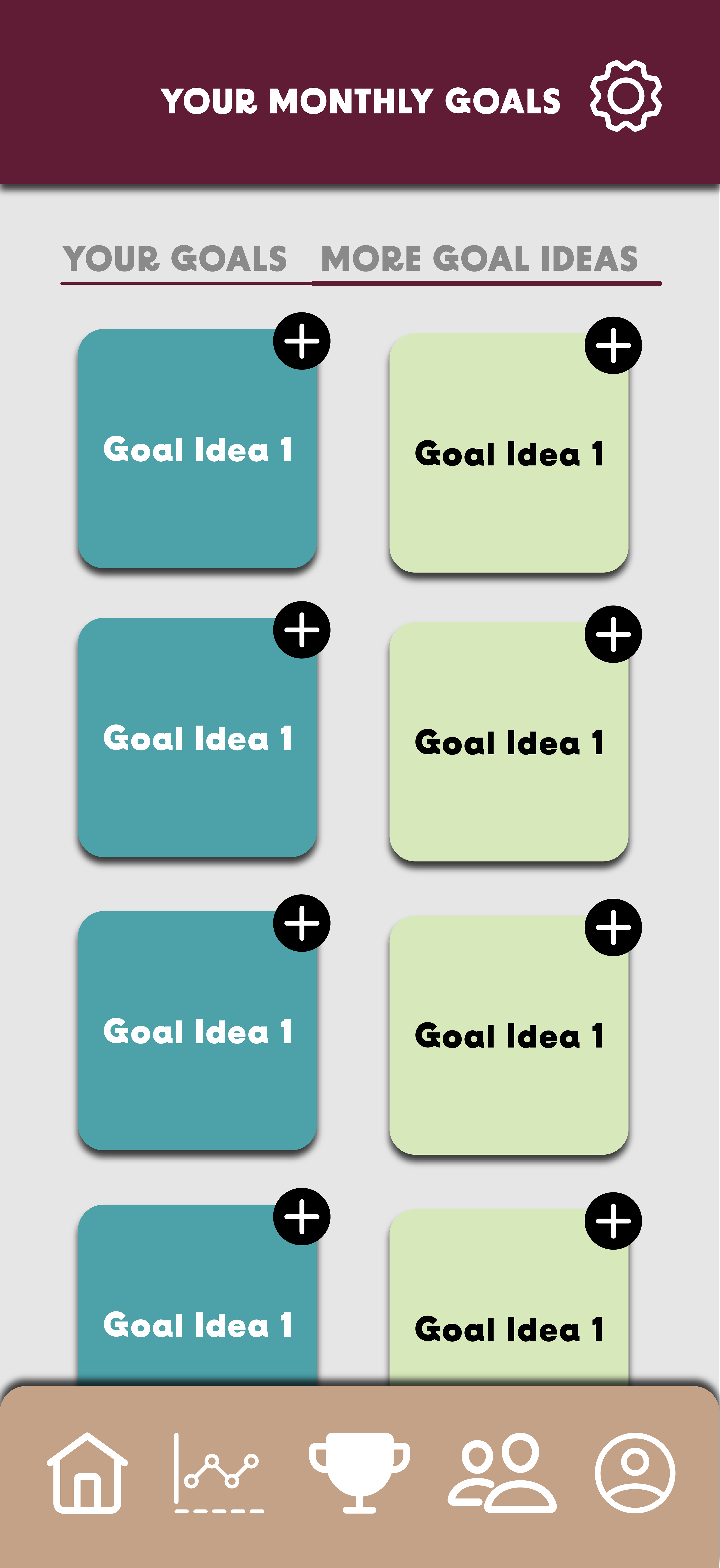 Add Monthly Goals