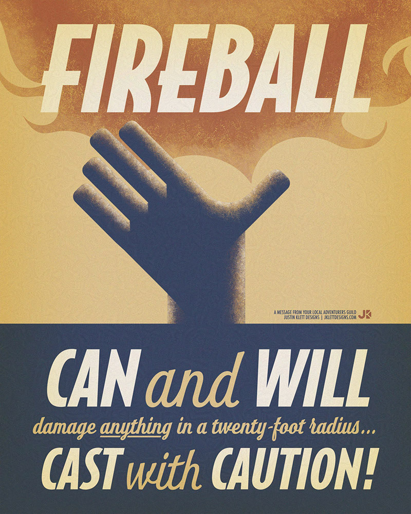 Part of an ongoing D&D themed series, inspired by WPA posters. Created as a gift