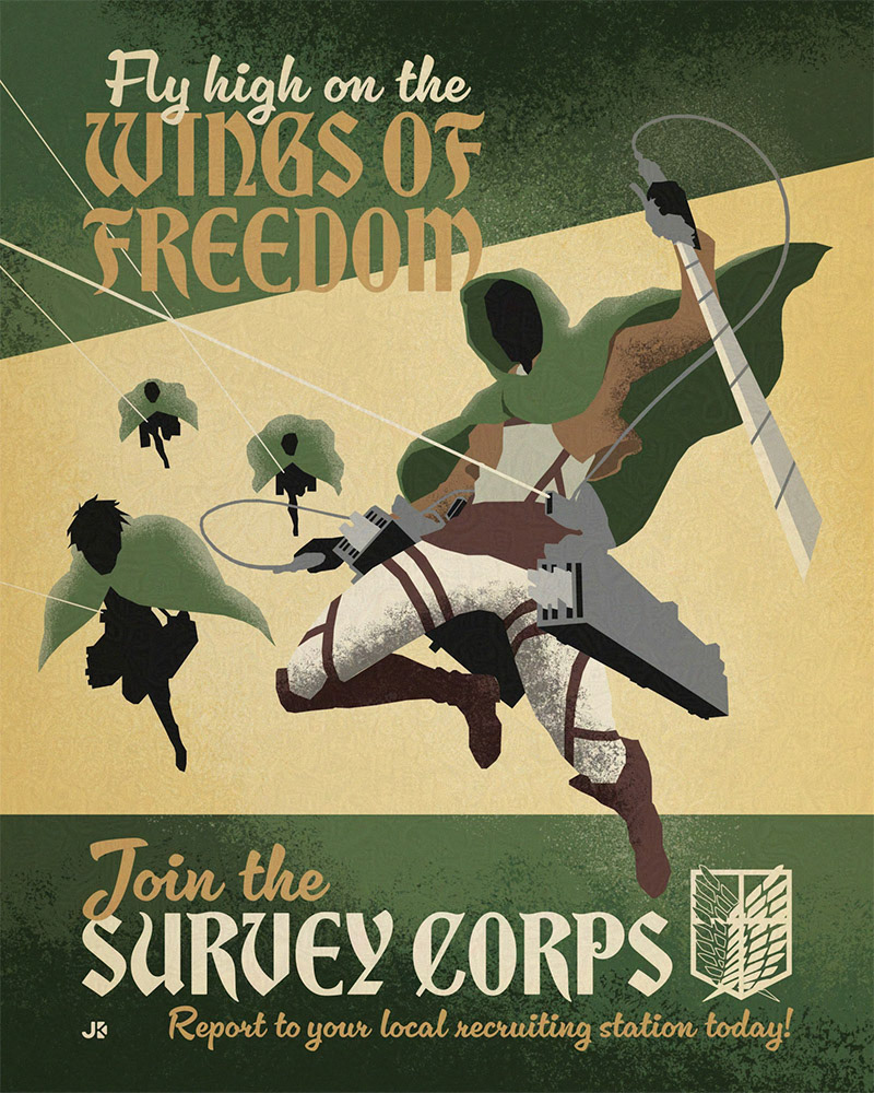 Attack on Titan fan art piece. Created as a gift