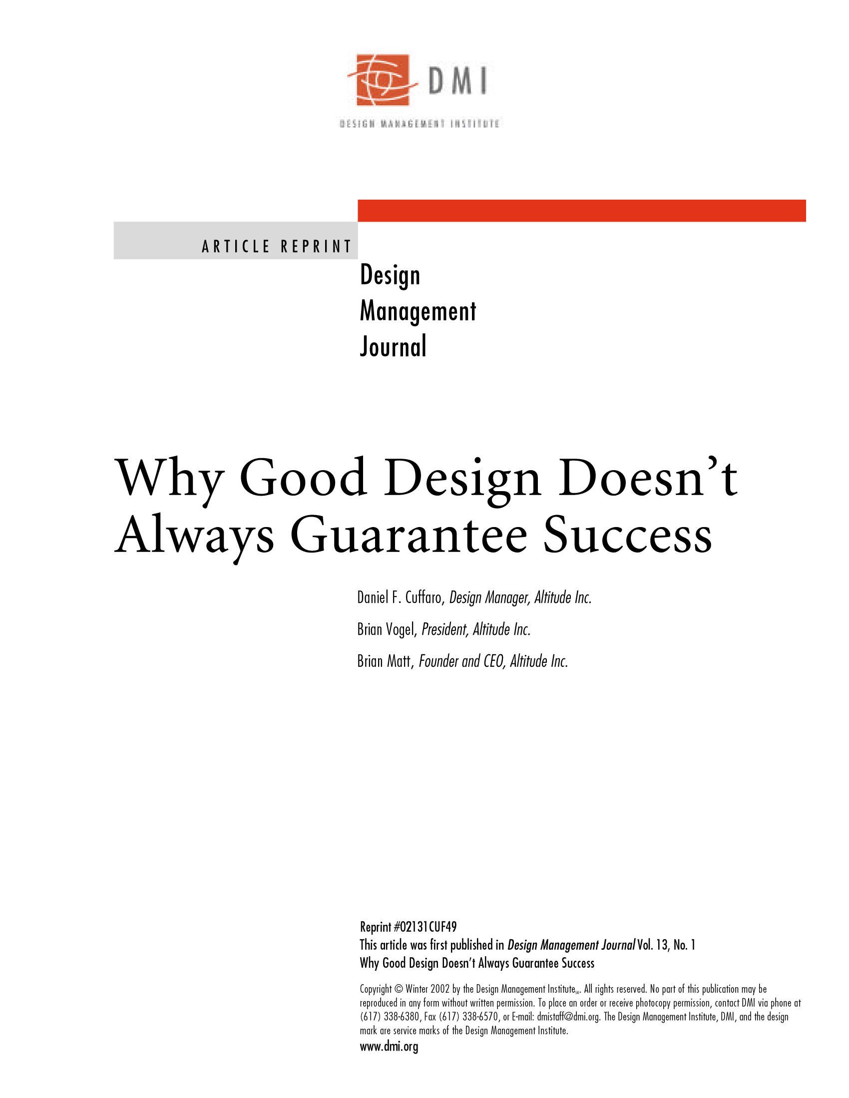 DMI Journal Article