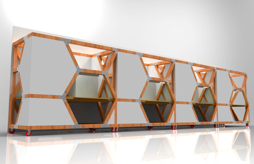 Six nested workstations.