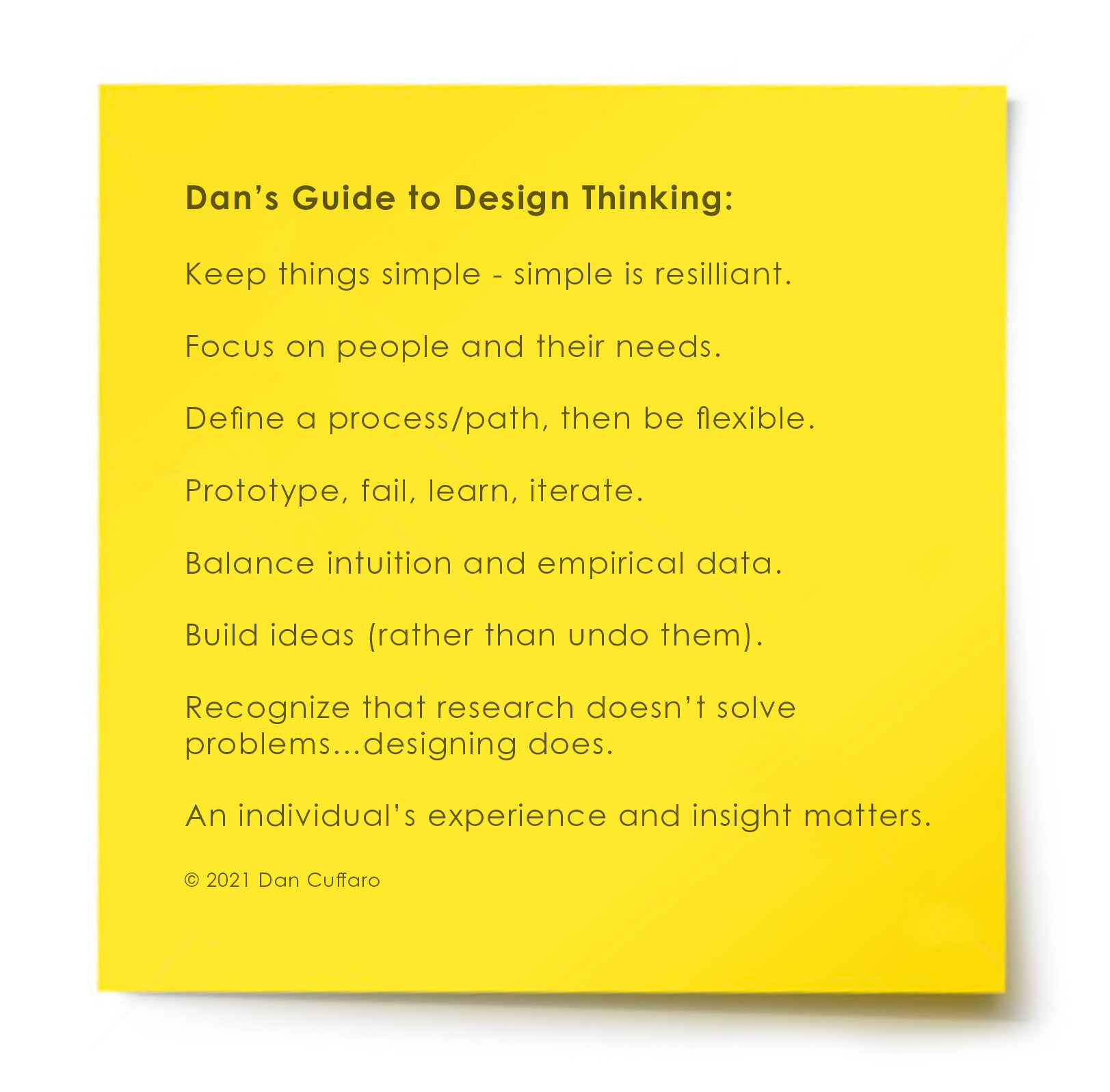 The 'sticky note'...a tool for introducing Design Thinking.
