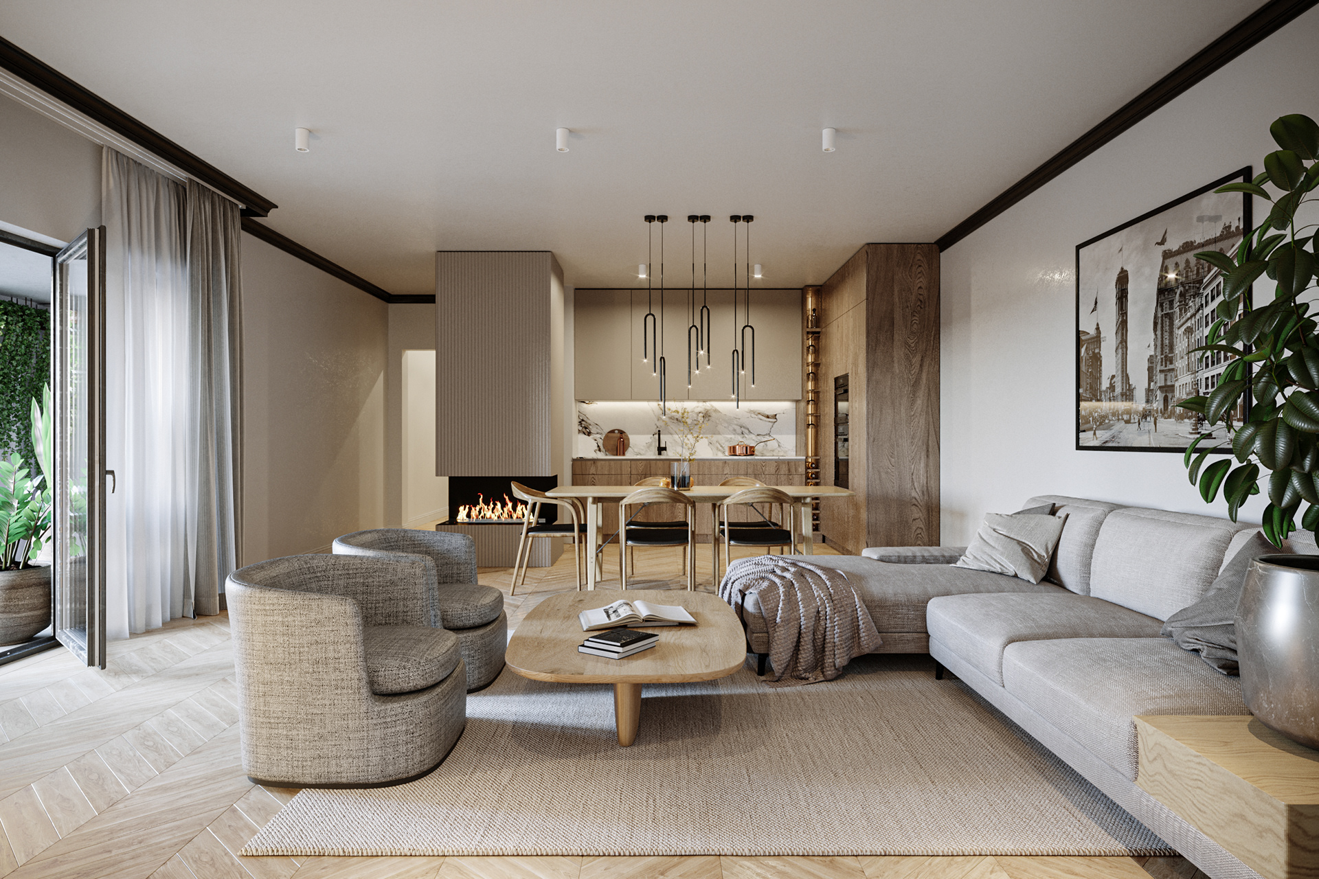 Interior visualization: Monolight Studio, design: Szultk Architecture