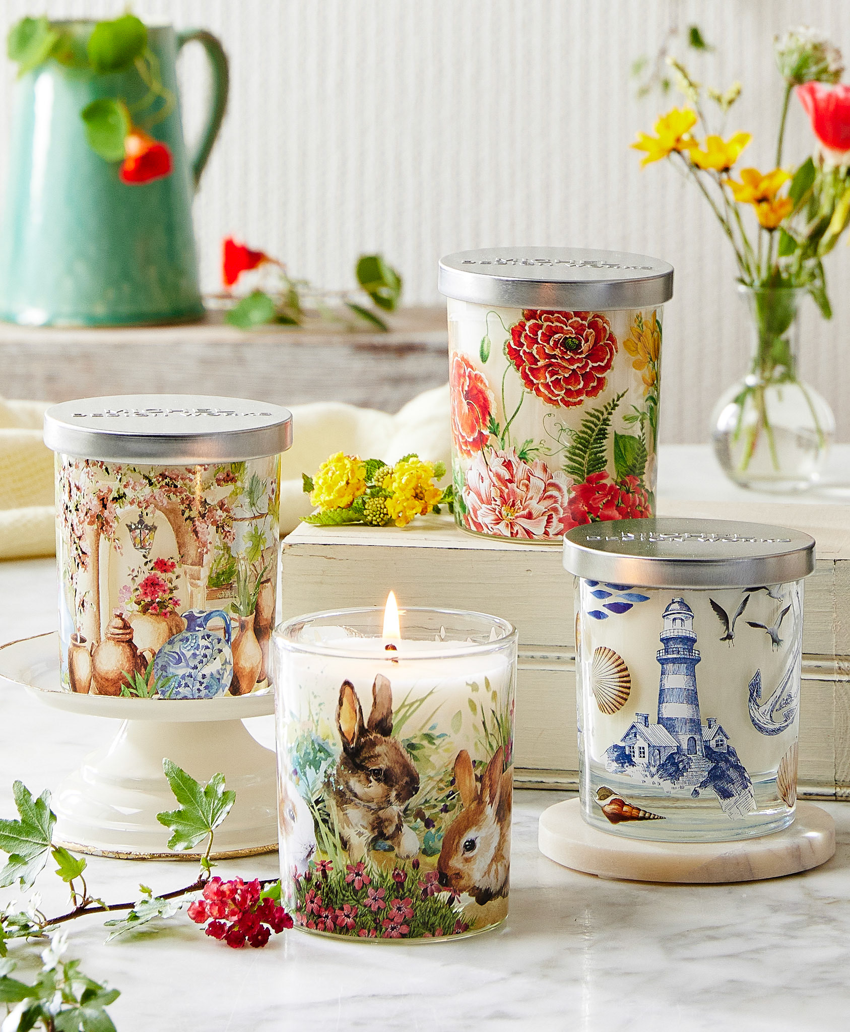 831382 Bunny Meadow Scented Jar Candle831384 Tuscan Terrace Scented Jar Candle831385 Poppies and Posies Scented Jar Candle831386 The Shore Scented Jar Candle