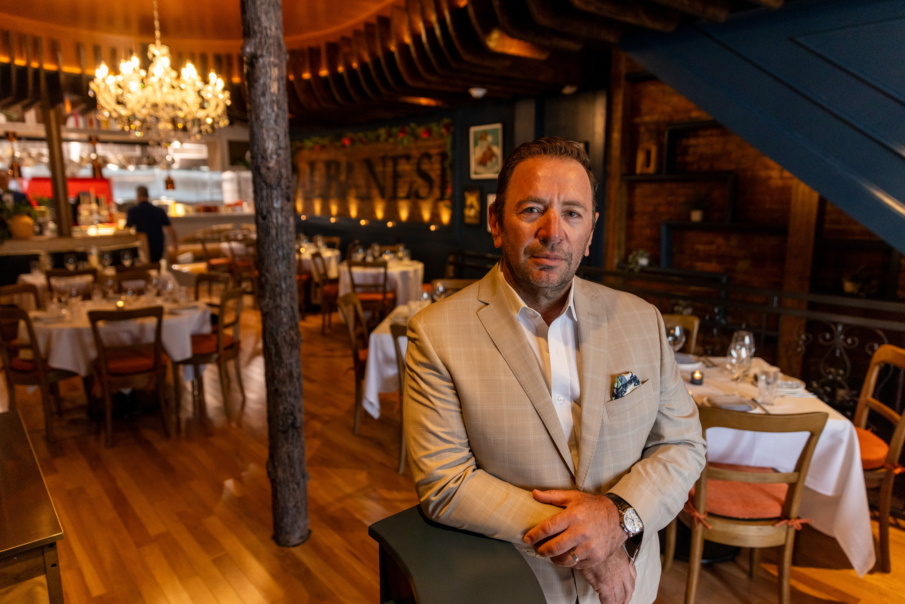 Mick Gjevukaj stands in his new restaurant, Albanesi Restaurant & Bar, on Friday, July 5, 2024, in Easton. 