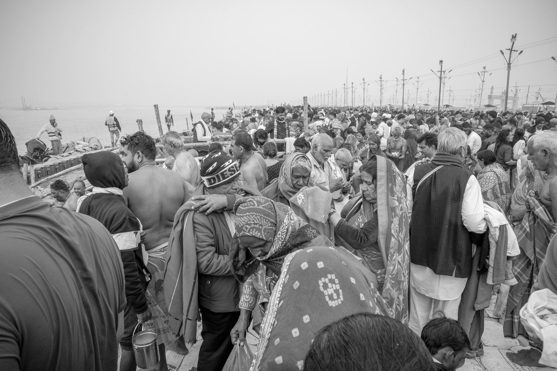 The day prior to the first holy dip and very crowded at the Ganges