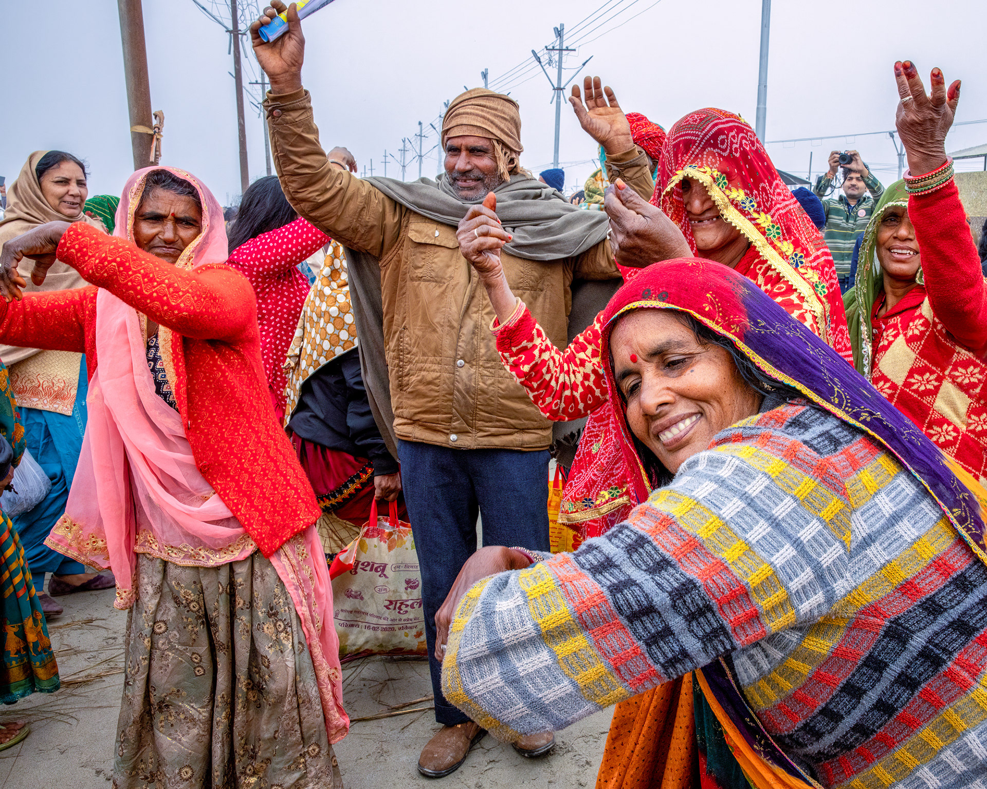 Dancing and celebrating the Maha Kumbh Mela