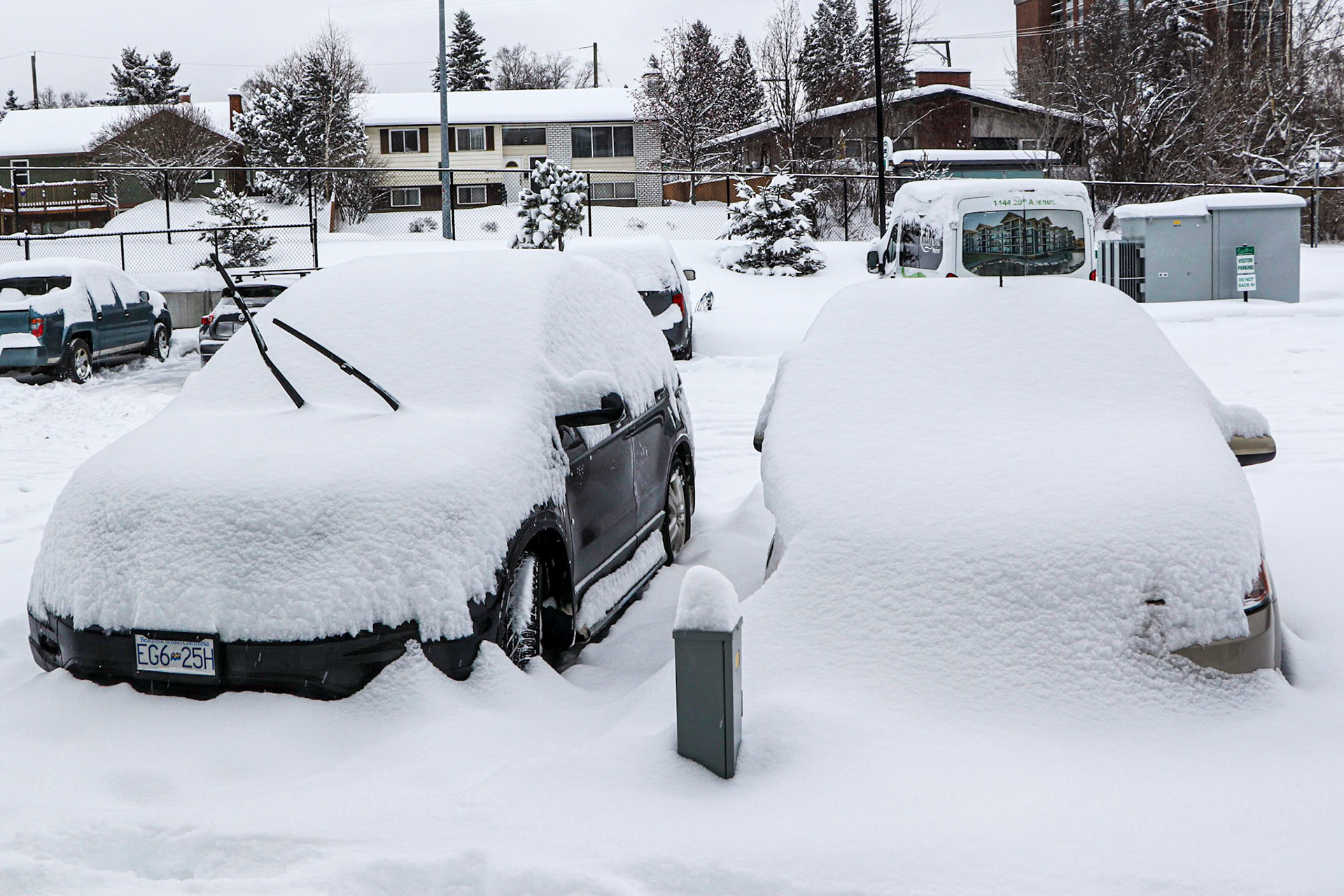 It snowed most of the night.