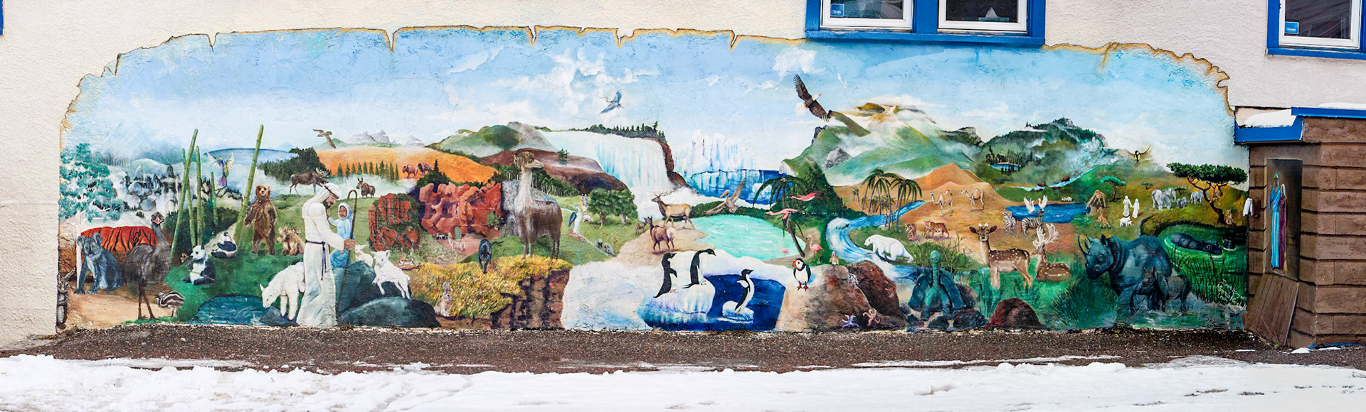 A mural at Sacred heart School