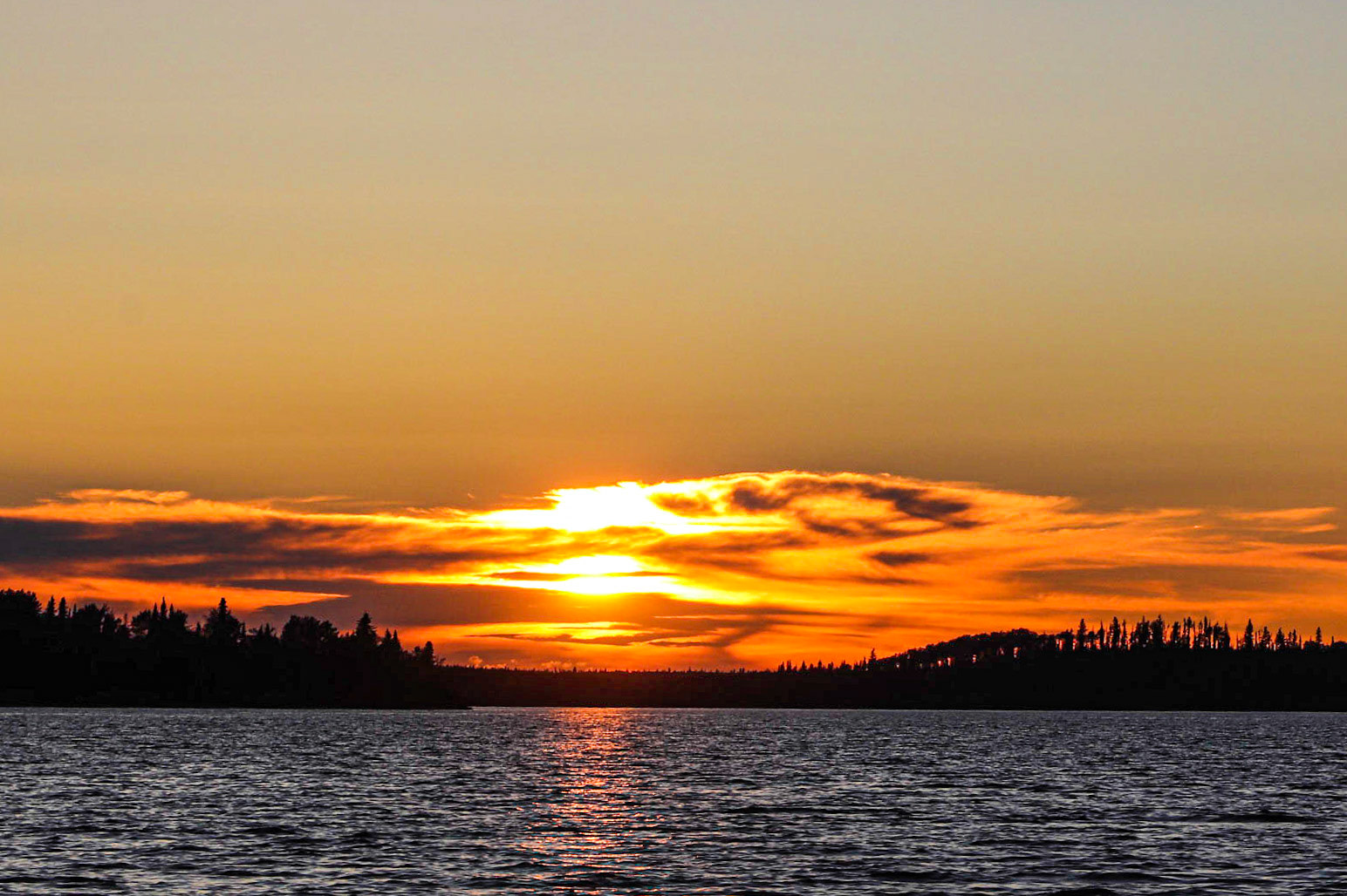 Sunset on Great Beaver Lake  Jul. 26, 2020.