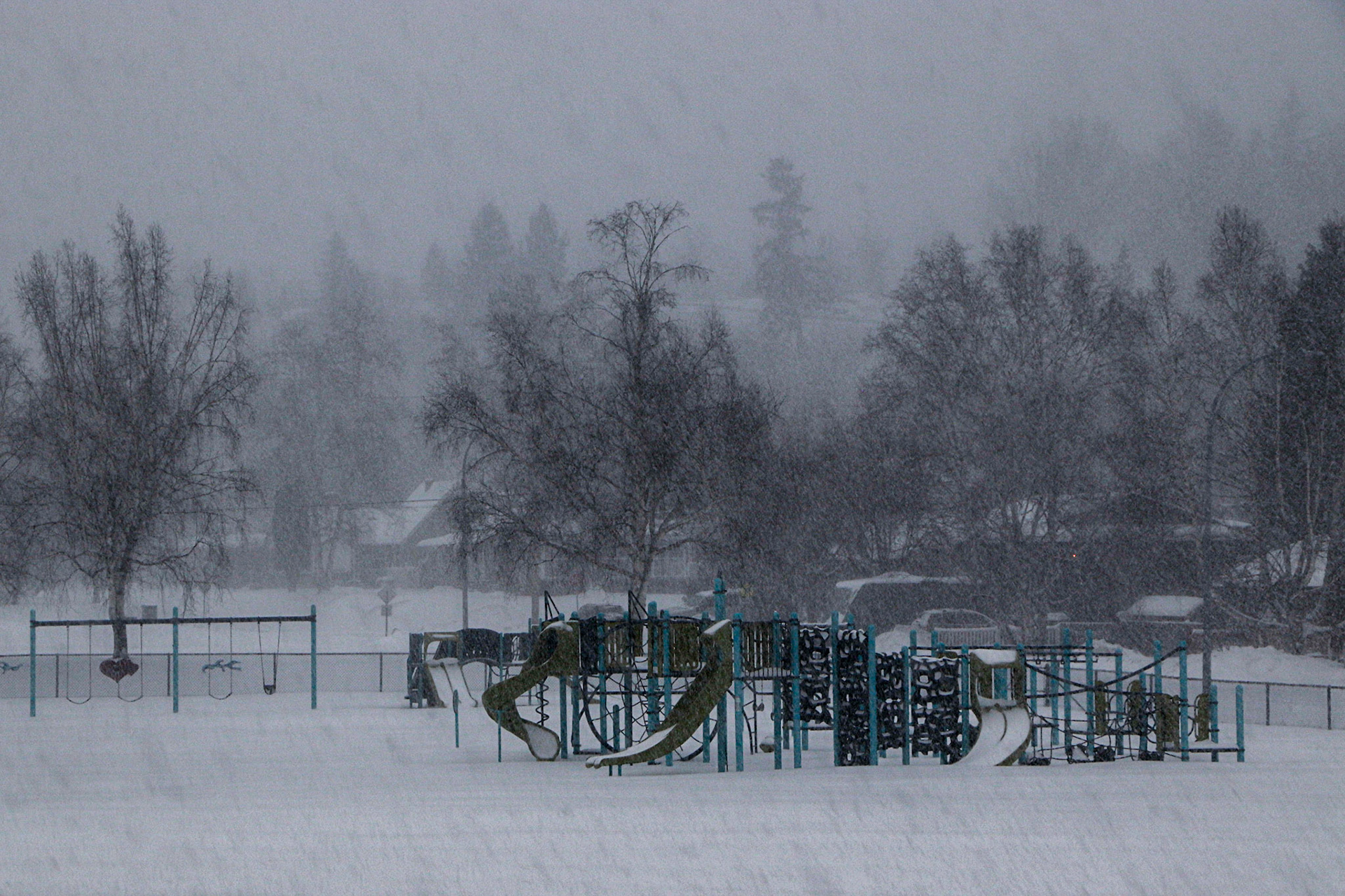 A Snowstorm Hits the Playground