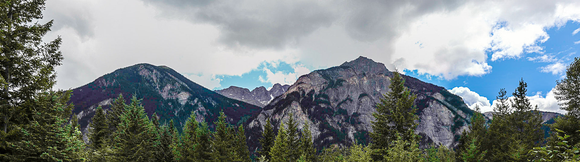 The Mt\ountain Range on the South side of The Fraser at Mt. Robson.
