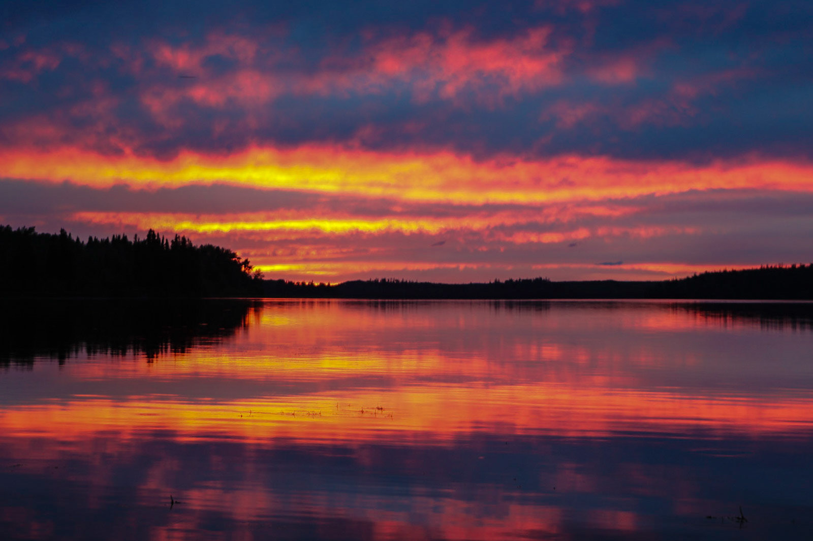 sunset on Great Beaver lake July 27, 2020