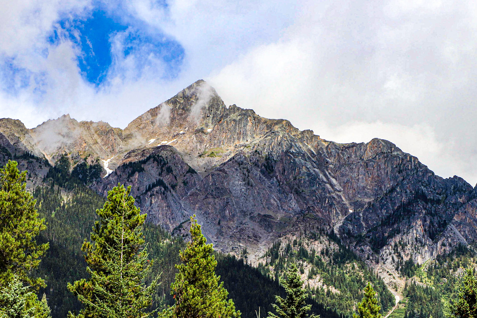 Mts on the south side of the Fraser near Mt. Robson.