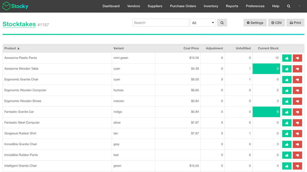 Retailer's inventory data in their POS system