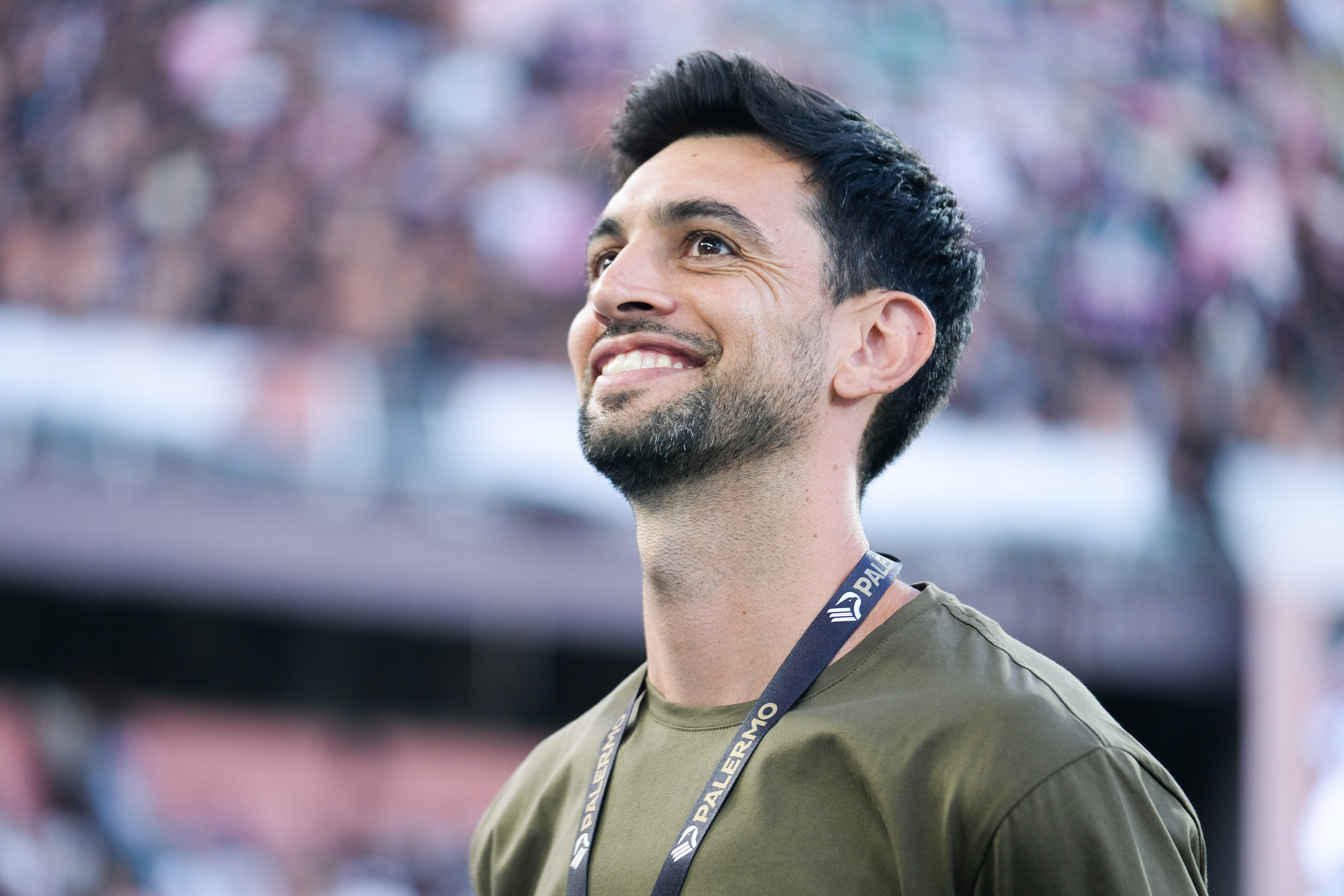 PALERMO FC v MANCHESTER CITY - Anglo Palermitan Trophy // PALERMO, ITALY - AUGUST 09: Javier Pastore ex PSG and Palermo FC player before the friendly match between Palermo FC and Manchester City at Stadio Comunale Renzo Barbera on august 09, 2025 in Palermo, Italy. (Photo by Federico Serra)