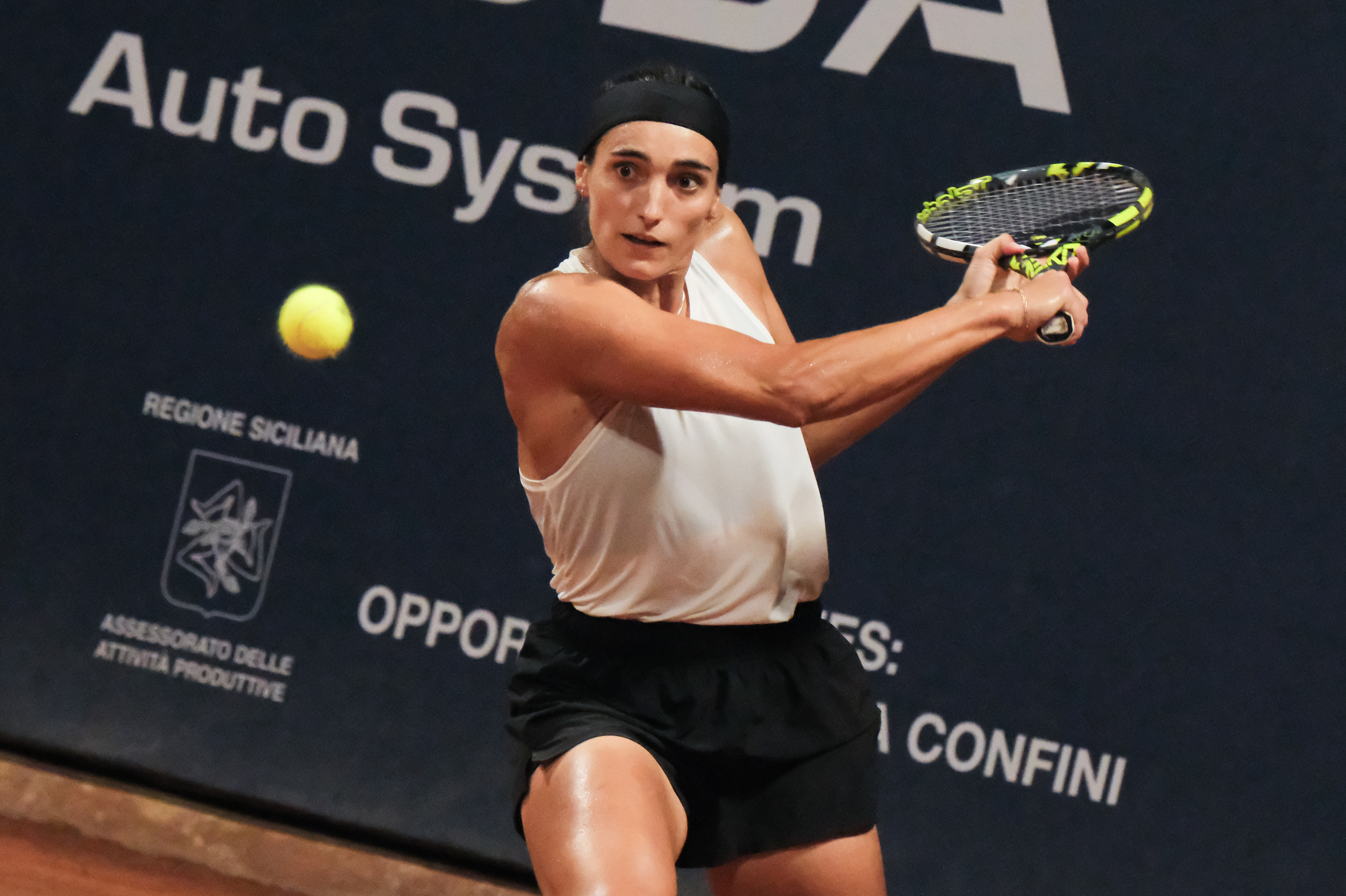 SILVIA AMBROSIO - Palermo Ladies Open 2025 // PALERMO, ITALY - JULY 22: Silvia Ambrosio in action during a PLO 2025's match at Country Time Club on July 22, 2025 in Palermo, Italy. (Photo by Federico Serra)