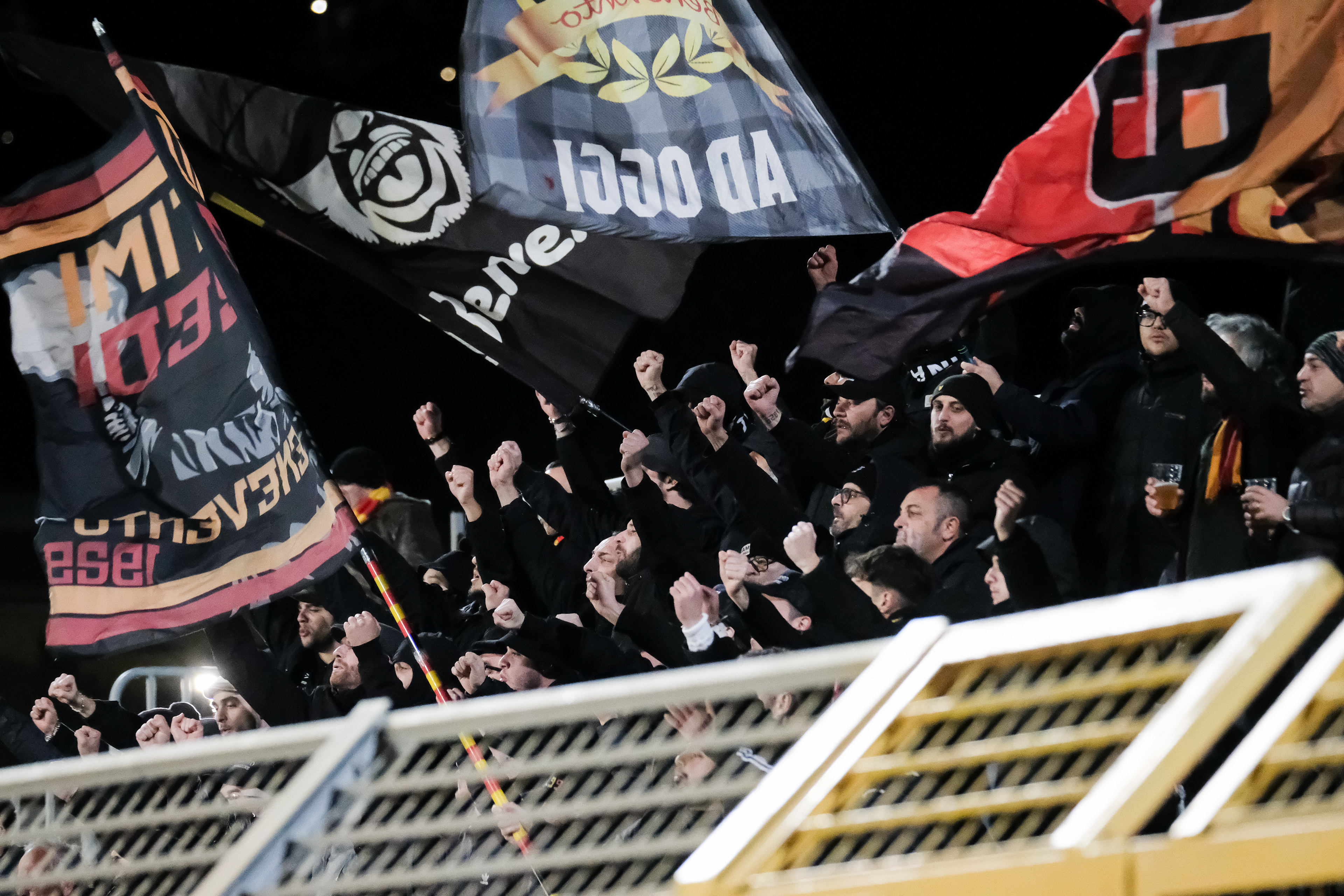 TRAPANI v BENEVENTO - Serie C // TRAPANI, ITALY - DECEMBER 08: Benevento's supporters during the Serie C match between Trapani and Benevento at Stadio Provinciale G. Basciano on december 08, 2024 in Trapani, Italy. (Photo by Federico Serra)
