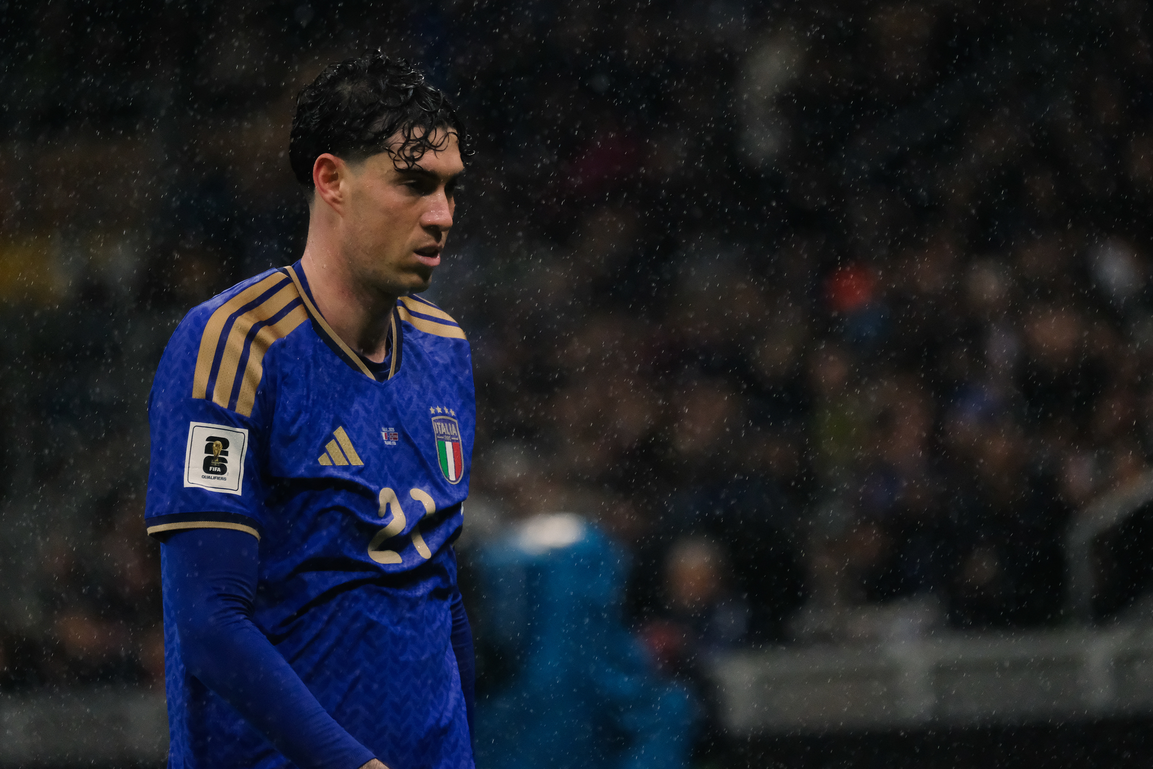 Italy against Norway during the European Qualifiers 2025 match at Giuseppe Meazza Stadium (San Siro) in Milan, Italy, on 16 November 2025/2026; in the photo: Alessandro Bastoni (Italy)
