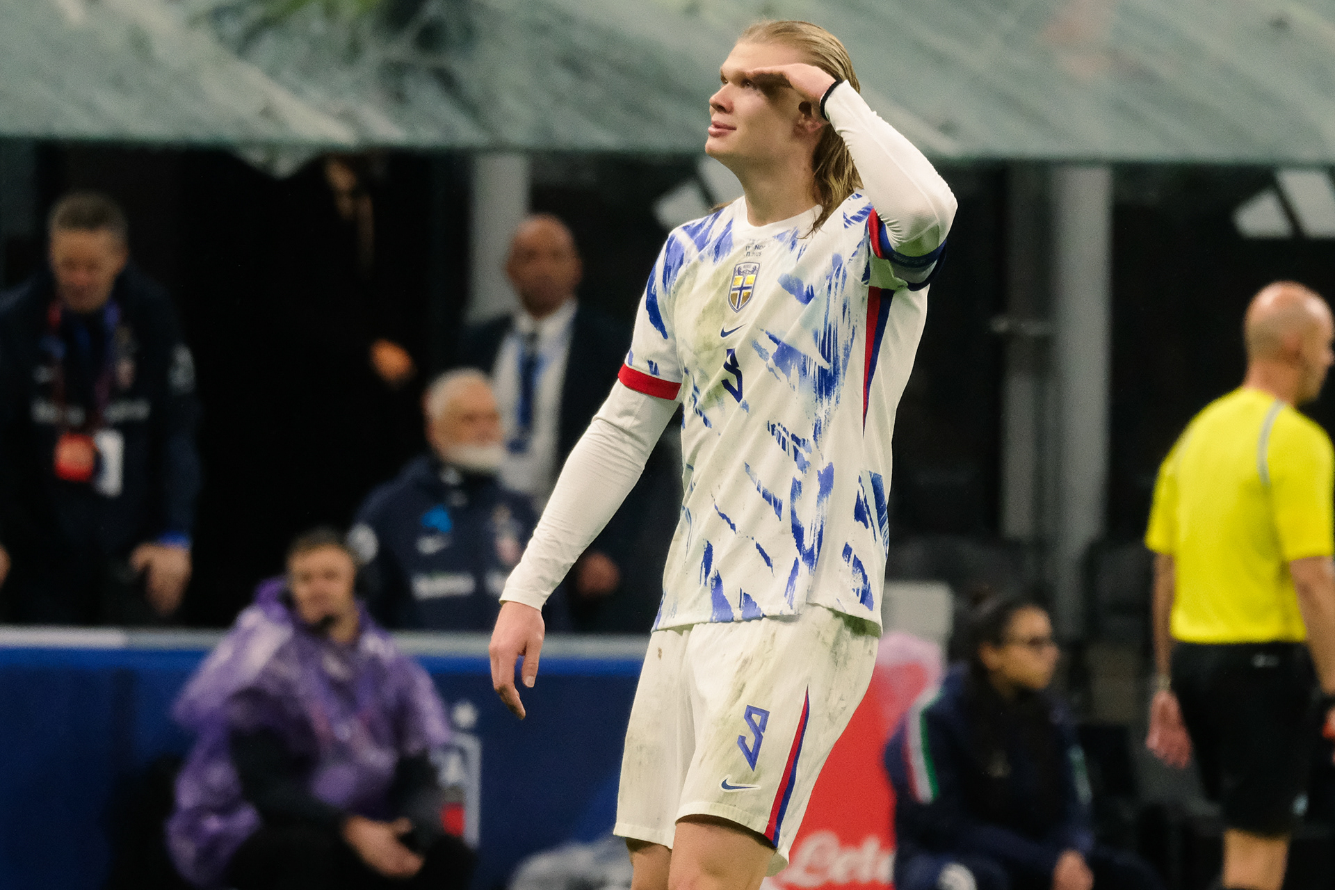 Italy against Norway during the European Qualifiers 2025 match at Giuseppe Meazza Stadium (San Siro) in Milan, Italy, on 16 November 2025/2026; in the photo: Erling Braut Haaland (Norway) celebrating his goal