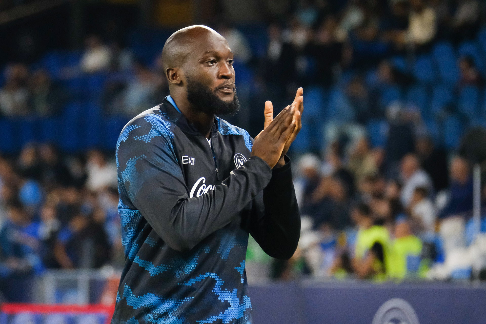 NAPOLI v PALERMO - Coppa Italia // NAPOLI, ITALY - SEPTEMBER 26: Romelu Lukaku of SSC Napoli during the Coppa Italia match between SSC Napoli and Palermo FC at Stadio Diego Armando Maradona on september 26, 2024 in Napoli, Italy. (Photo by Federico Serra)