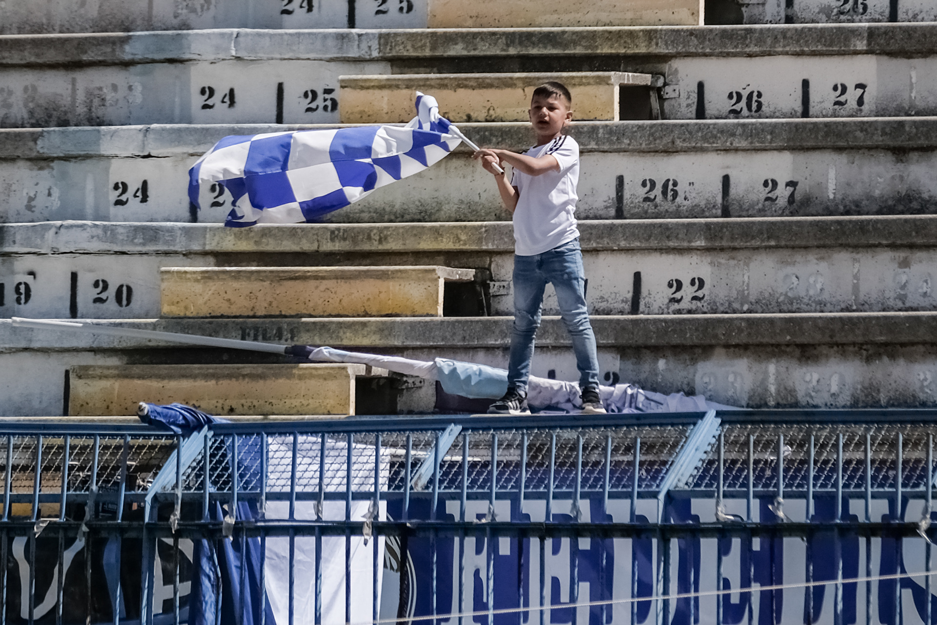 AKRAGAS v DON CARLO MISILMERI - Eccellenza // AGRIGENTO, ITALY - MAY 14: Akragas' supporters during the Eccellenza match between Akragas and Don Carlo Misilmeri at Stadio Esseneto on may 14, 2022 in Agrigento, Italy. (Photo by Federico Serra)