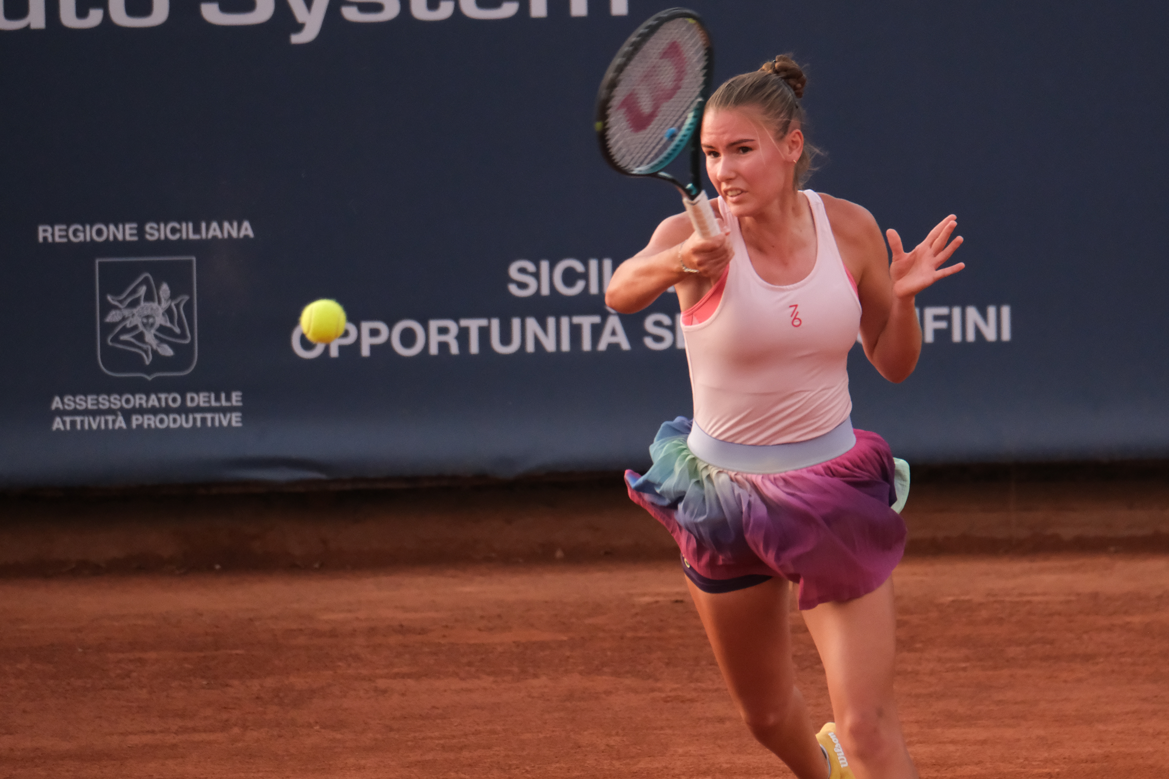 TATIANA PROZOROVA - Palermo Ladies Open 2025 // PALERMO, ITALY - JULY 21: Tatiana Prozorova in action during a PLO 2025's match at Country Time Club on July 21, 2025 in Palermo, Italy. (Photo by Federico Serra)