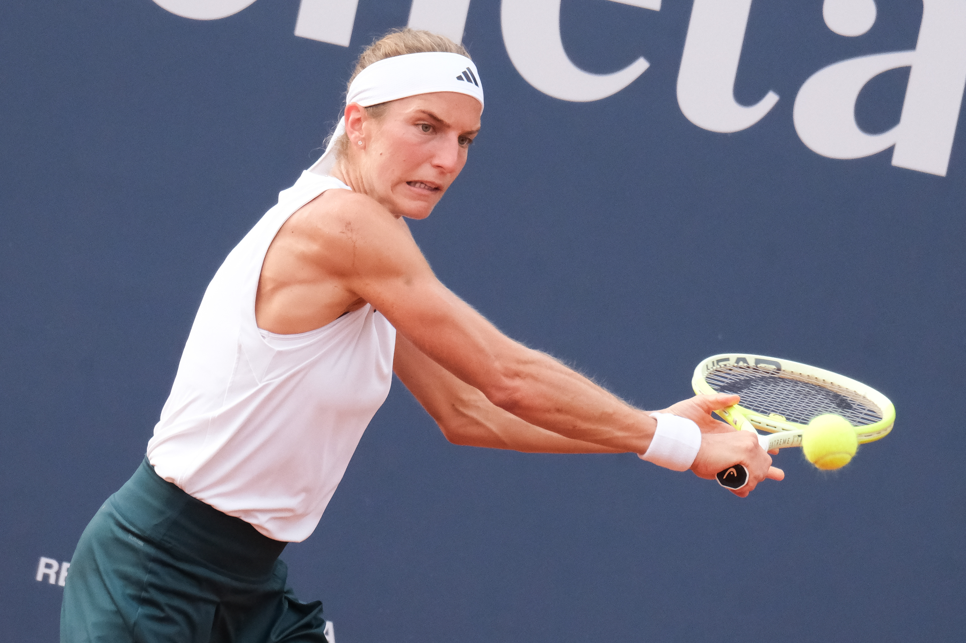 KATHINKA VON DEICHMANN - Palermo Ladies Open 2025 // PALERMO, ITALY - JULY 21: Kathinka von Deichmann in action during a PLO 2025's match at Country Time Club on July 21, 2025 in Palermo, Italy. (Photo by Federico Serra)