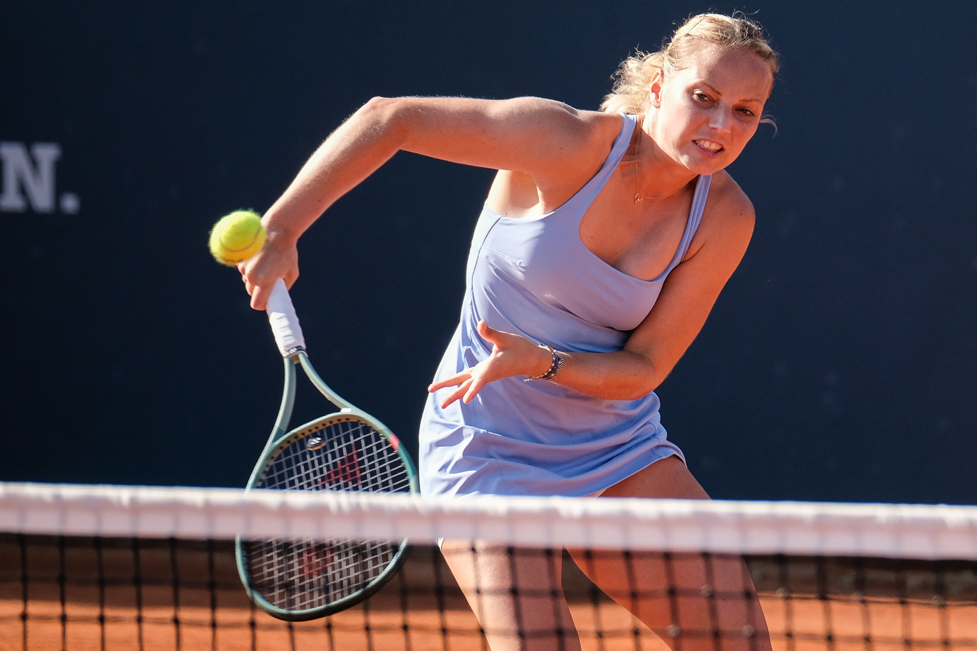 KIMBERLEY ZIMMERMANN - Palermo Ladies Open 24 // PALERMO, ITALY - JULY 22: Kimberley Zimmermann in action during a PLO24's match at Country Time Club on July 22, 2024 in Palermo, Italy. (Photo by Federico Serra)