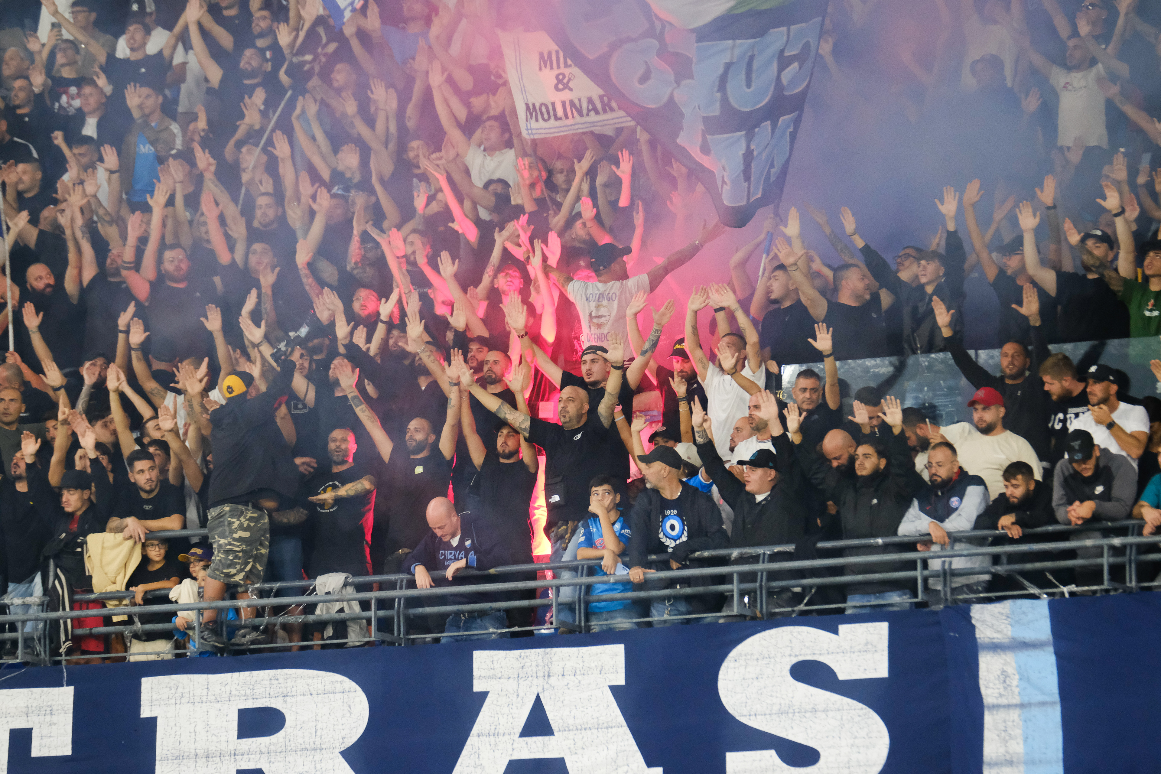 NAPOLI v PALERMO - Coppa Italia // NAPOLI, ITALY - SEPTEMBER 26: SSC Napoli's supporters during the Coppa Italia match between SSC Napoli and Palermo FC at Stadio Diego Armando Maradona on september 26, 2024 in Napoli, Italy. (Photo by Federico Serra)