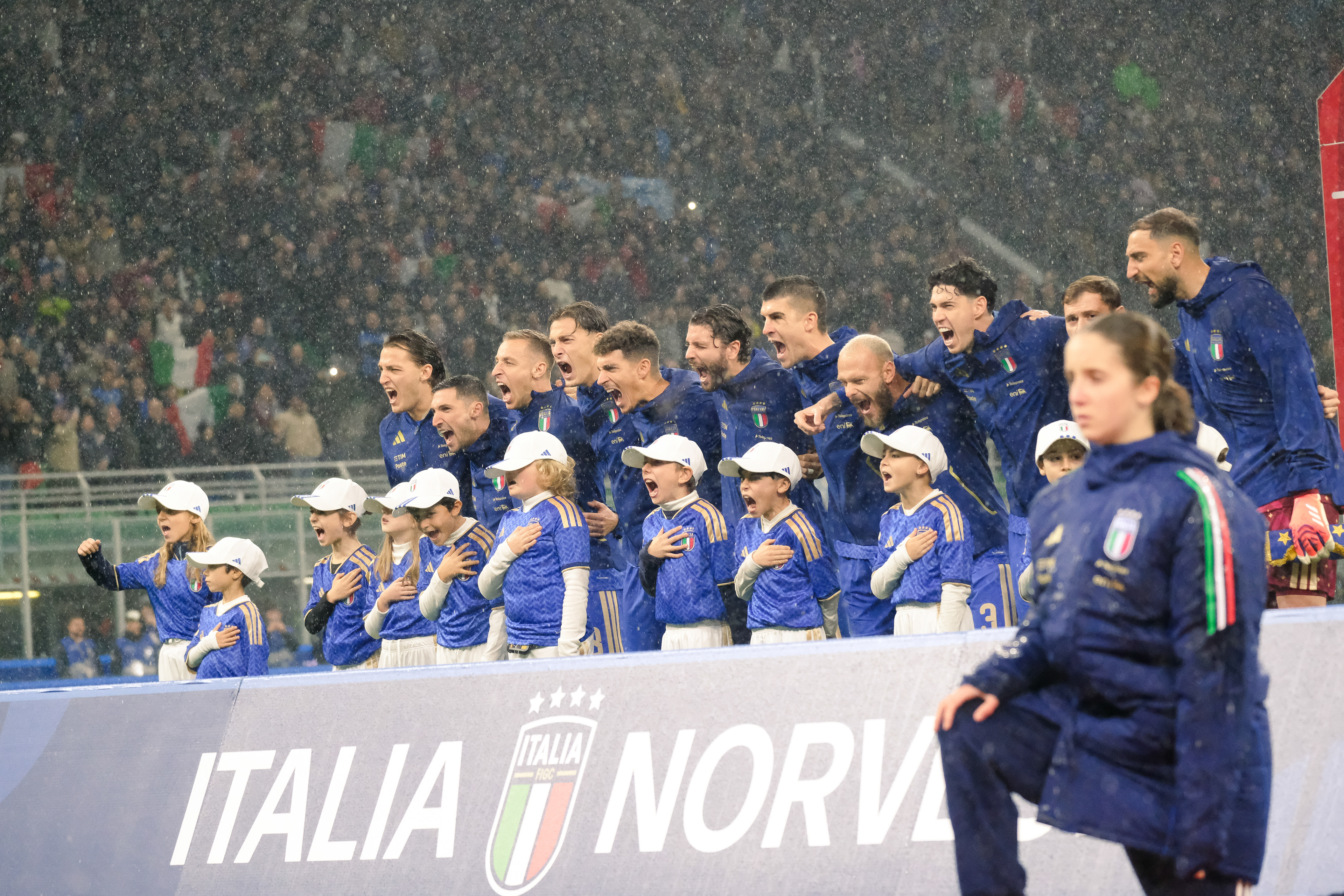 Italy against Norway during the European Qualifiers 2025 match at Giuseppe Meazza Stadium (San Siro) in Milan, Italy, on 16 November 2025/2026; in the photo: Italy 