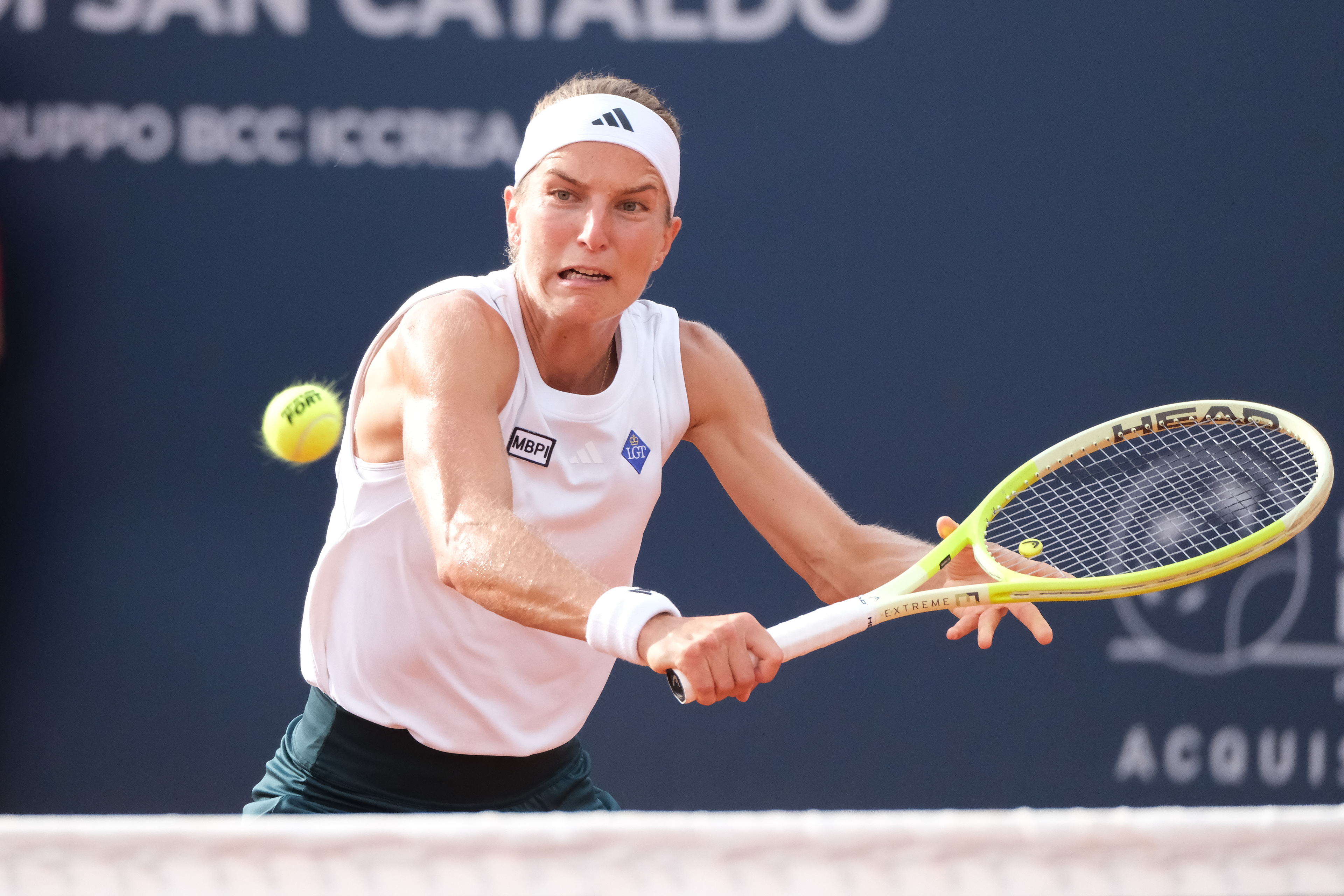 KATHINKA VON DEICHMANN - Palermo Ladies Open 2025 // PALERMO, ITALY - JULY 21: Kathinka von Deichmann in action during a PLO 2025's match at Country Time Club on July 21, 2025 in Palermo, Italy. (Photo by Federico Serra)