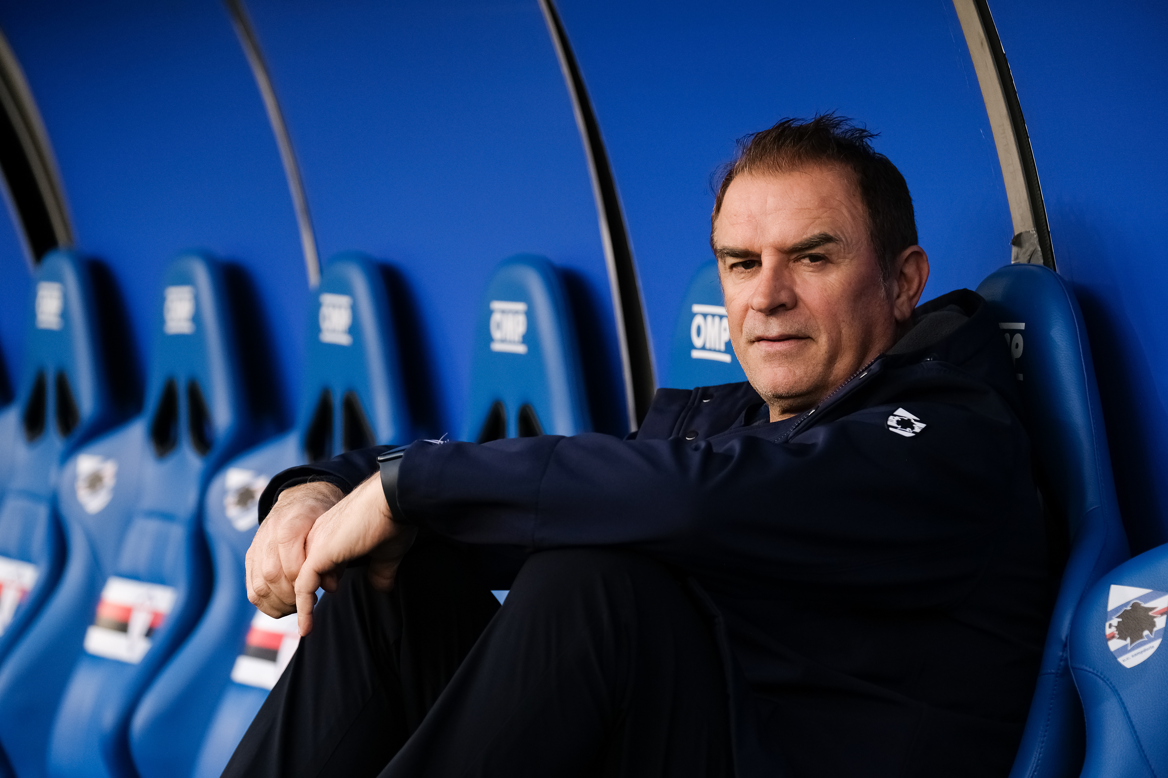 SAMPDORIA v PALERMO - Serie B // GENOVA, ITALY - MARCH 08: Leonardo Semplici, UC Sampdoria's coach before the Serie B match between UC Sampdoria and Palermo FC at Stadio Luigi Ferraris on March 08, 2025 in Genova, Italy. (Photo by Federico Serra)