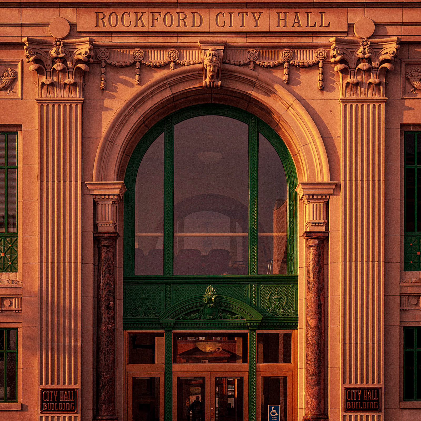 Rockford City Hall At Dawn