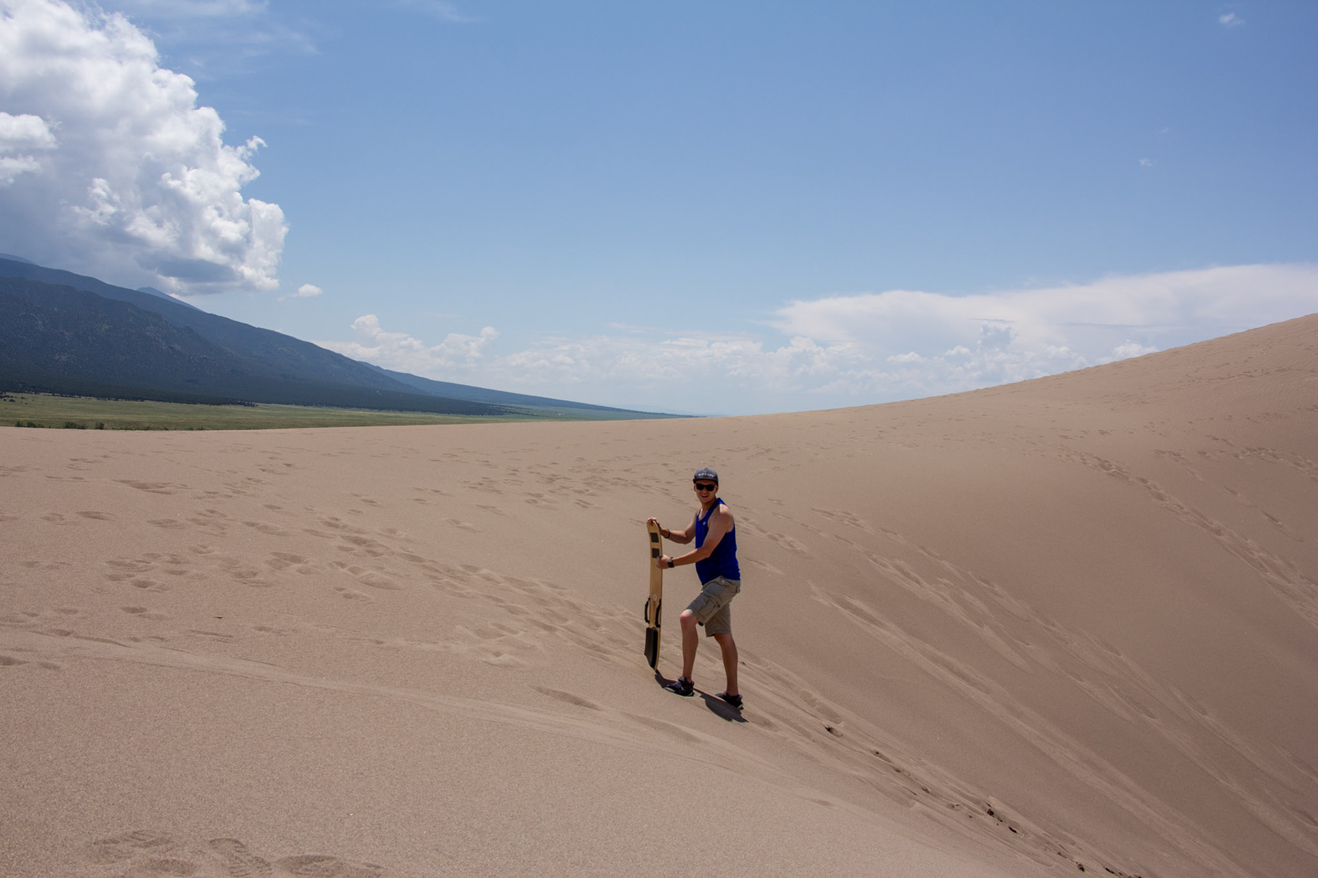 Sandboarding the Great Sand Dunes