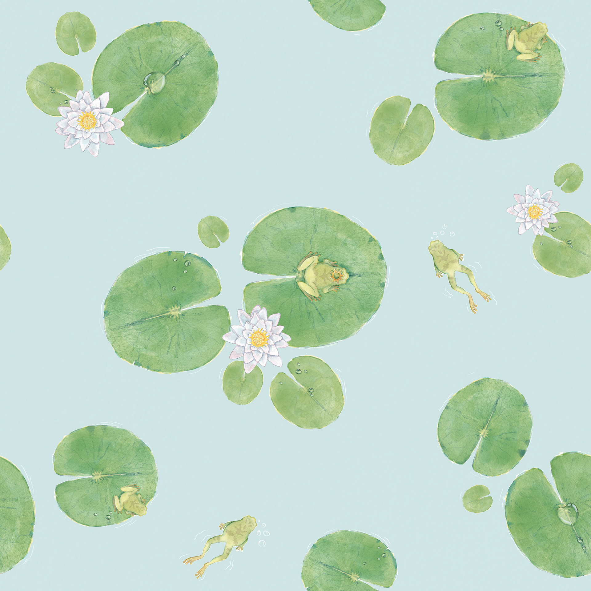 Frog Prince pattern – Aquarelle in Photoshop