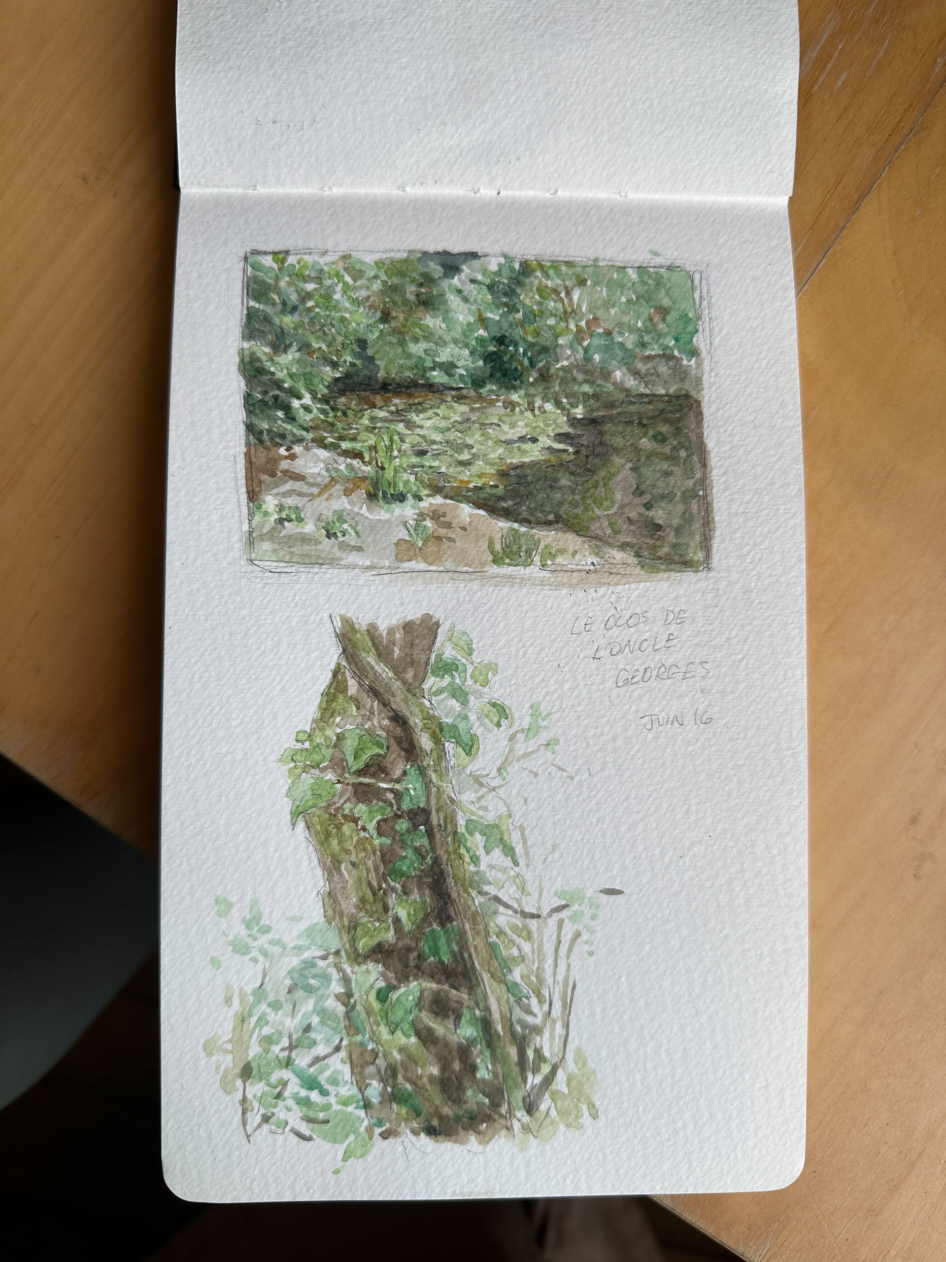 Le clos de l'oncle georges. Watercolour on paper. 2023