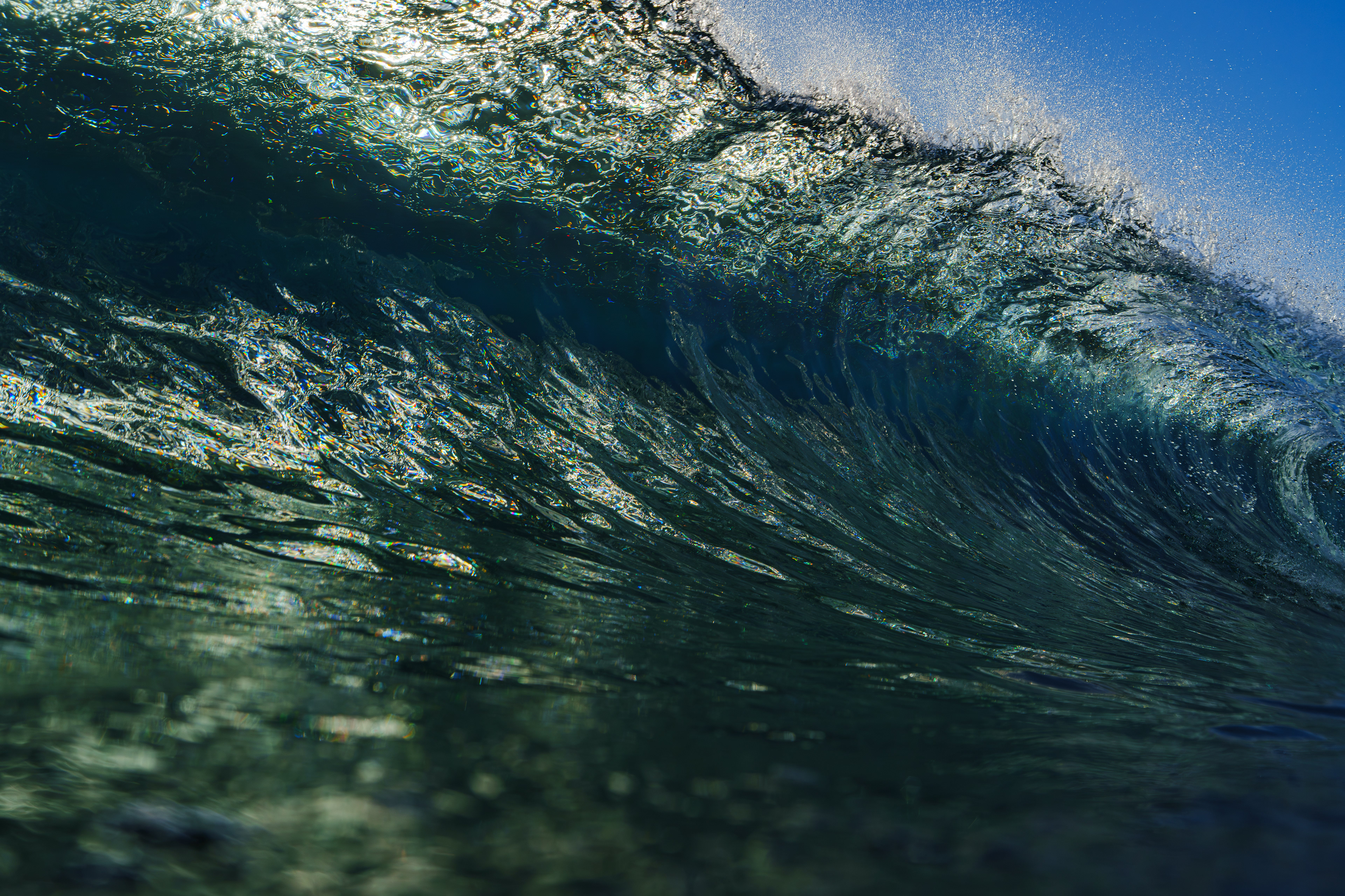 奥は空の色が映り込みblue、手前はgreen。波のfaceが色とりどりに輝く時間。 2025/11/14　Shikoku (1/1250sec F8 ISO320 40mm)