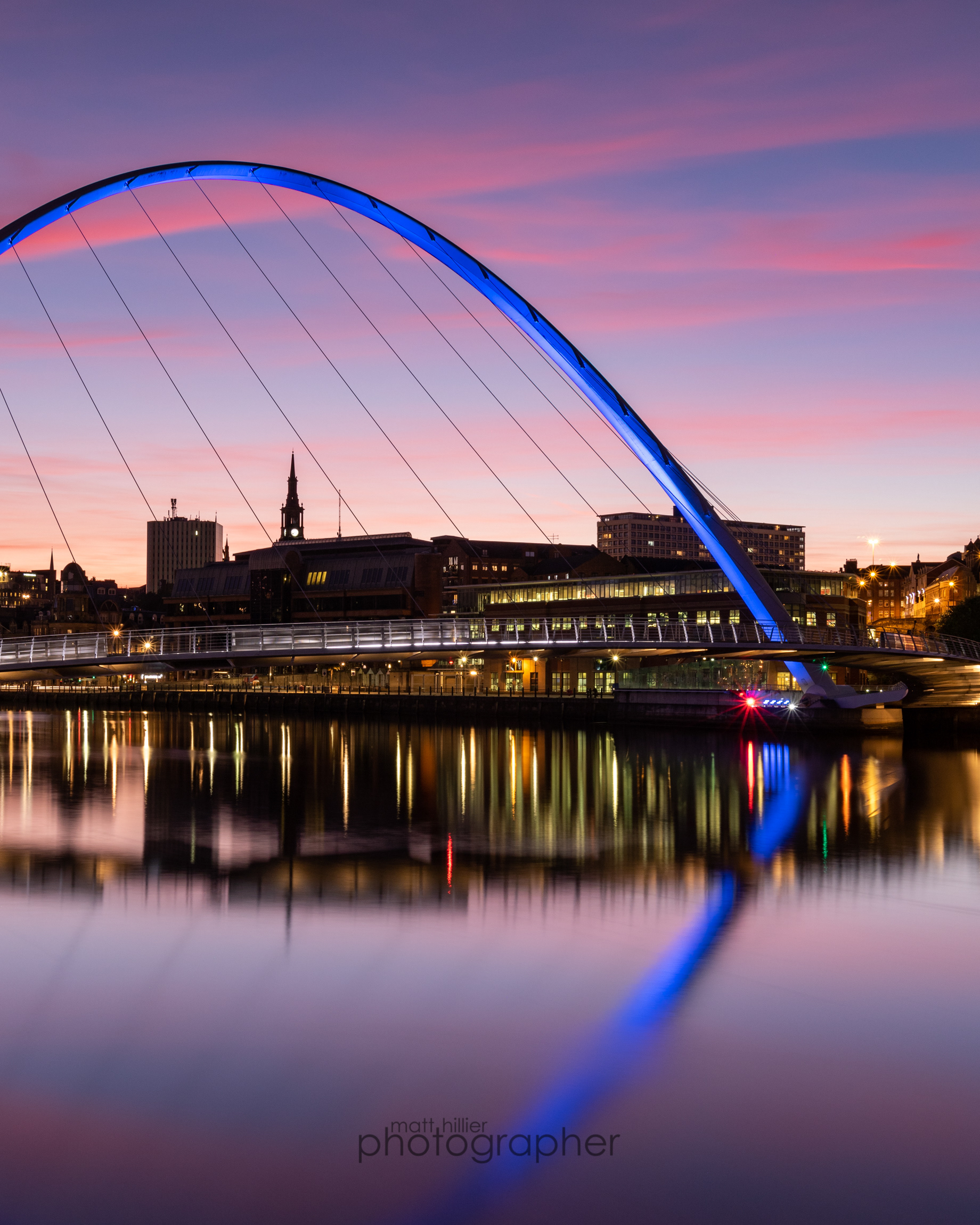 Tyneside Dusk at the Gateshead Millennium Bridge