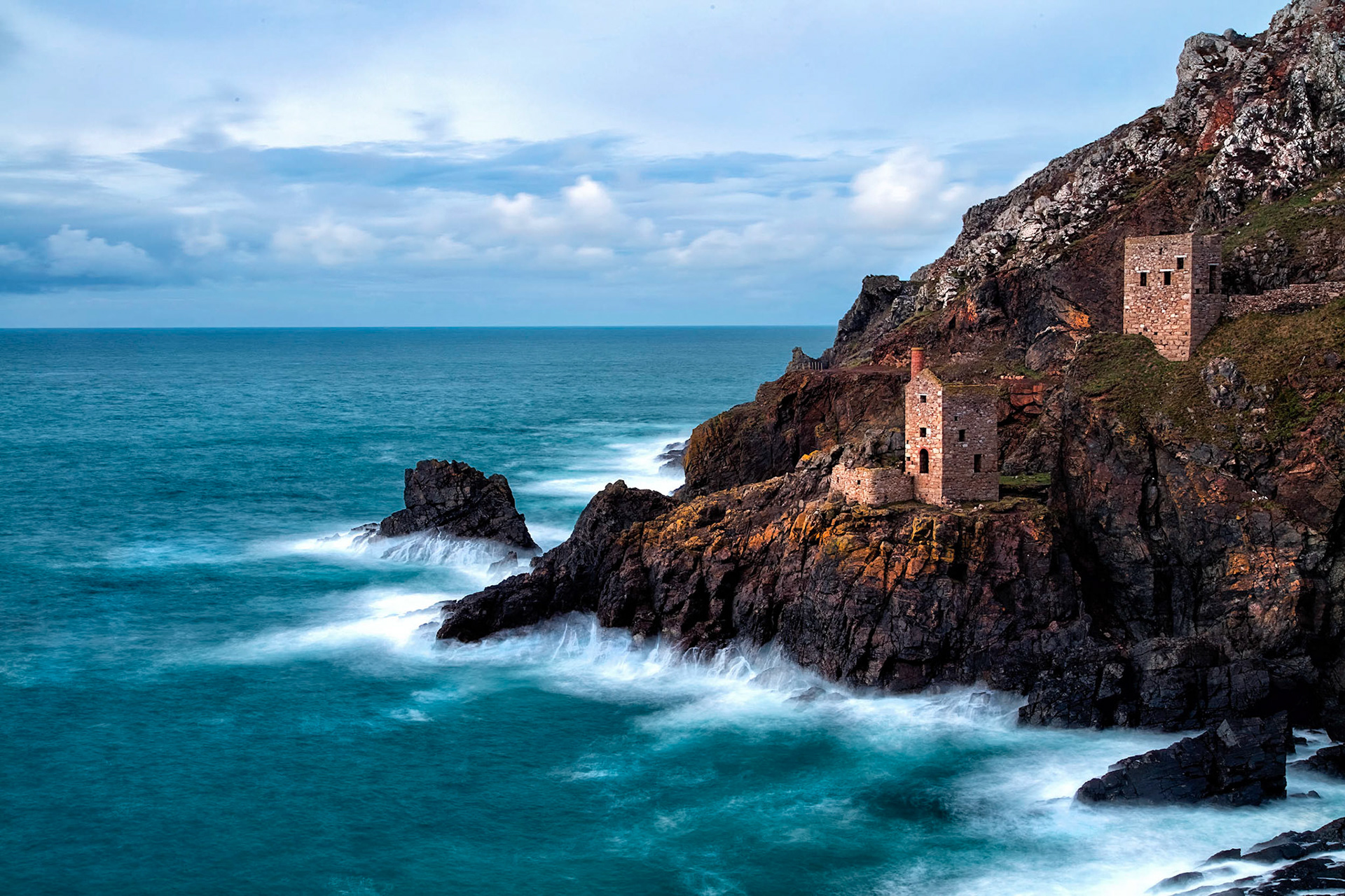 Cornwall, Botallack Mine, Coast, Sea, Cliffs