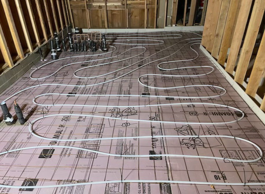 adding the radiant heating for under the concrete floors