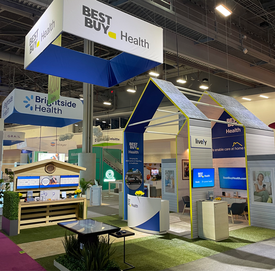 The interactive table provided trade show patrons with extensive information about Best Buy Health devices and services.