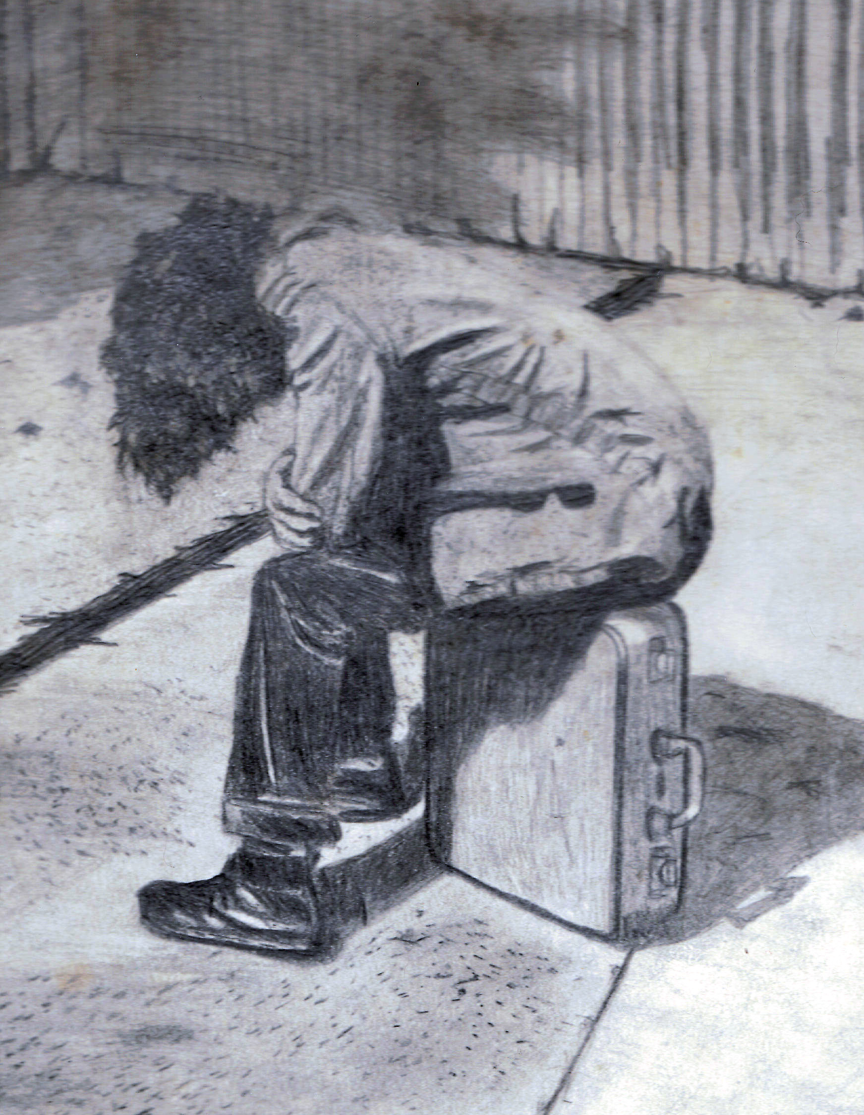 REARVIEW MIRROR pencil on paper