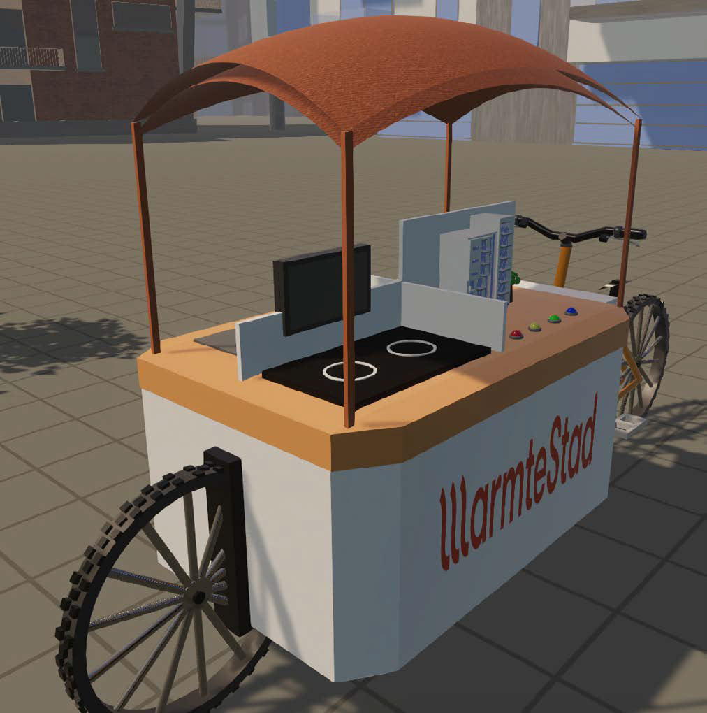A digital 3D design of the cargo bike.