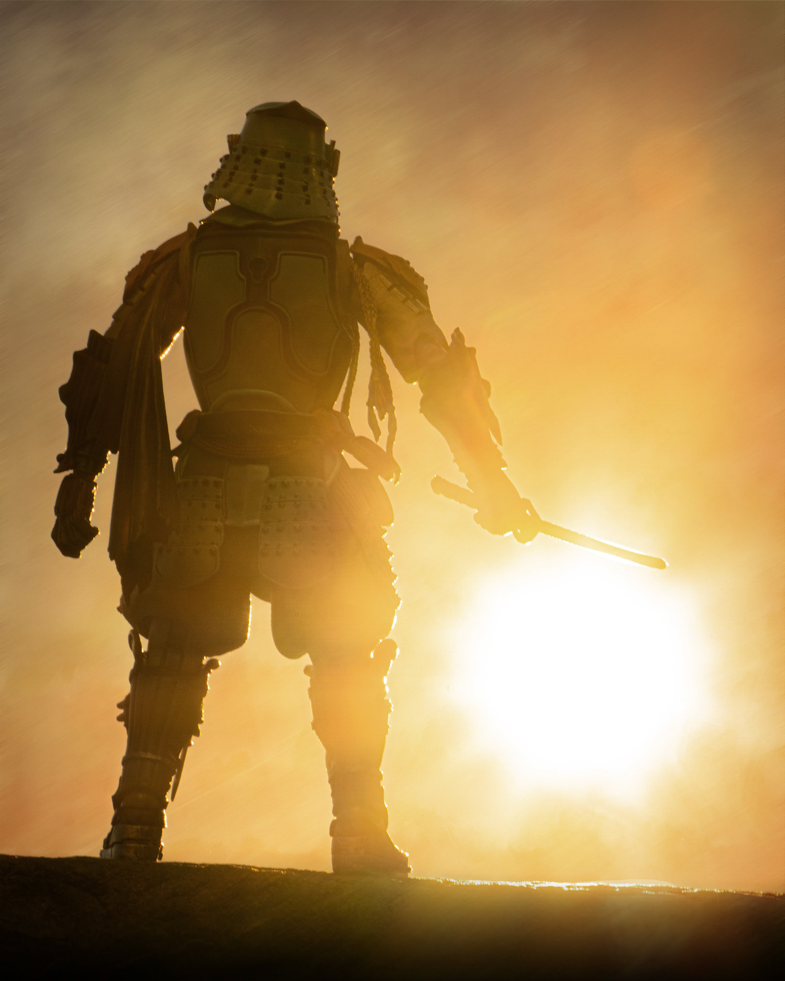 Samurai at sunset
