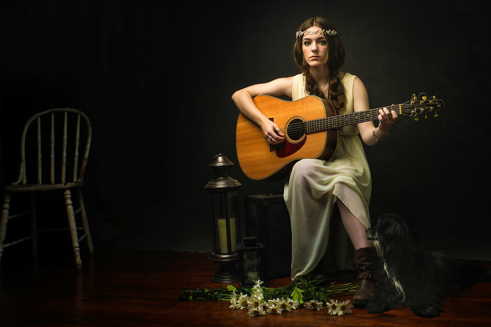 Lonely guitar girl