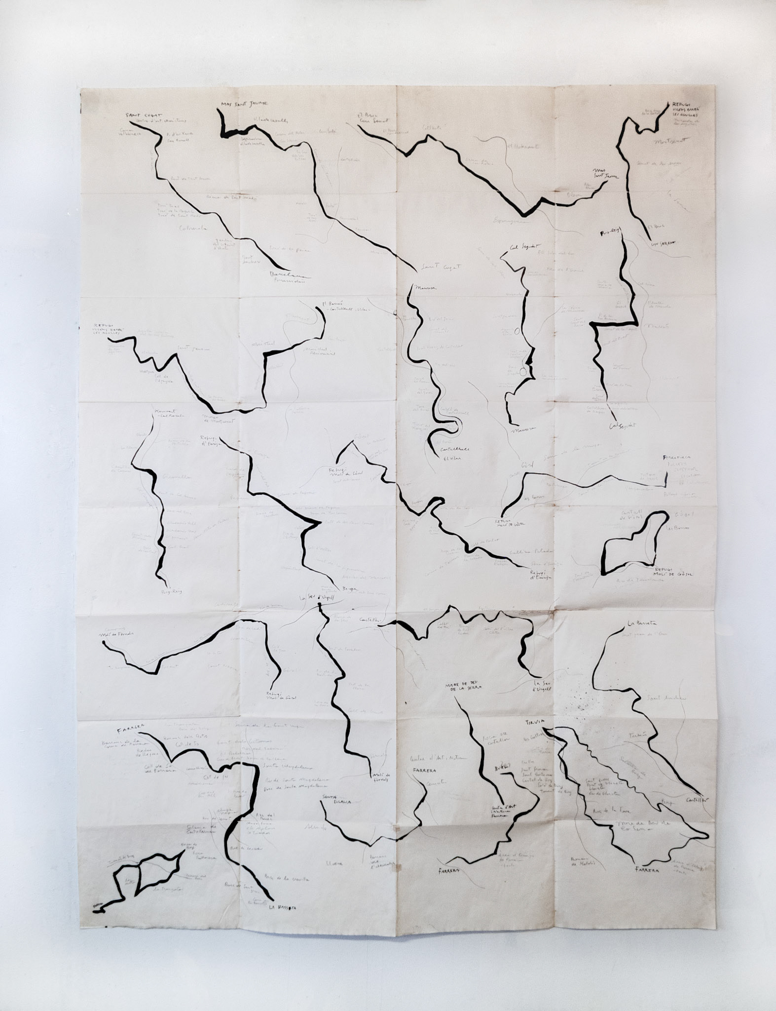 Routes IV, mixed media on paper, 200x150 cm